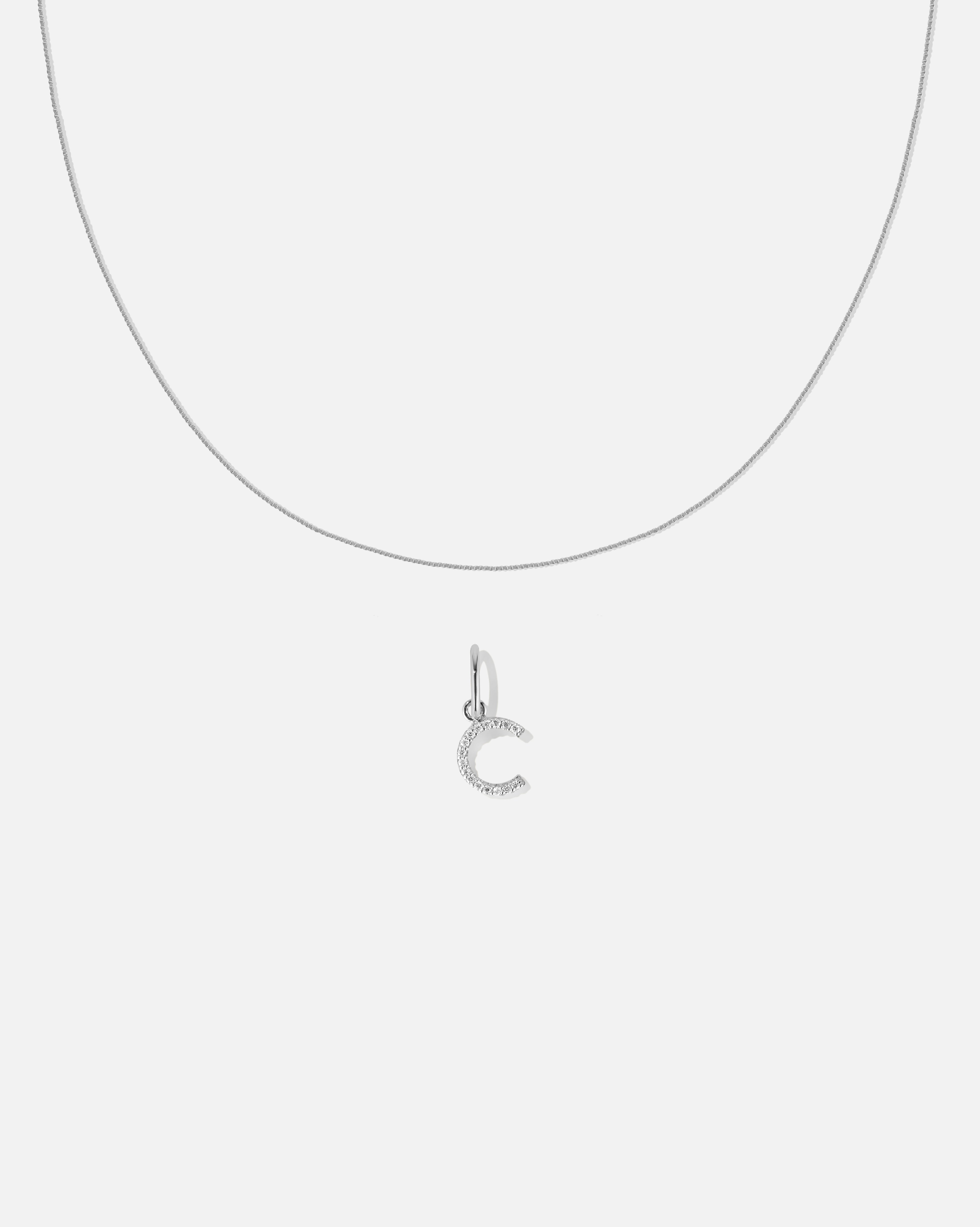 BRUNA The Label Sets C / 14k Weißgold / Laborgezüchtete Diamanten Letter Pendant Set