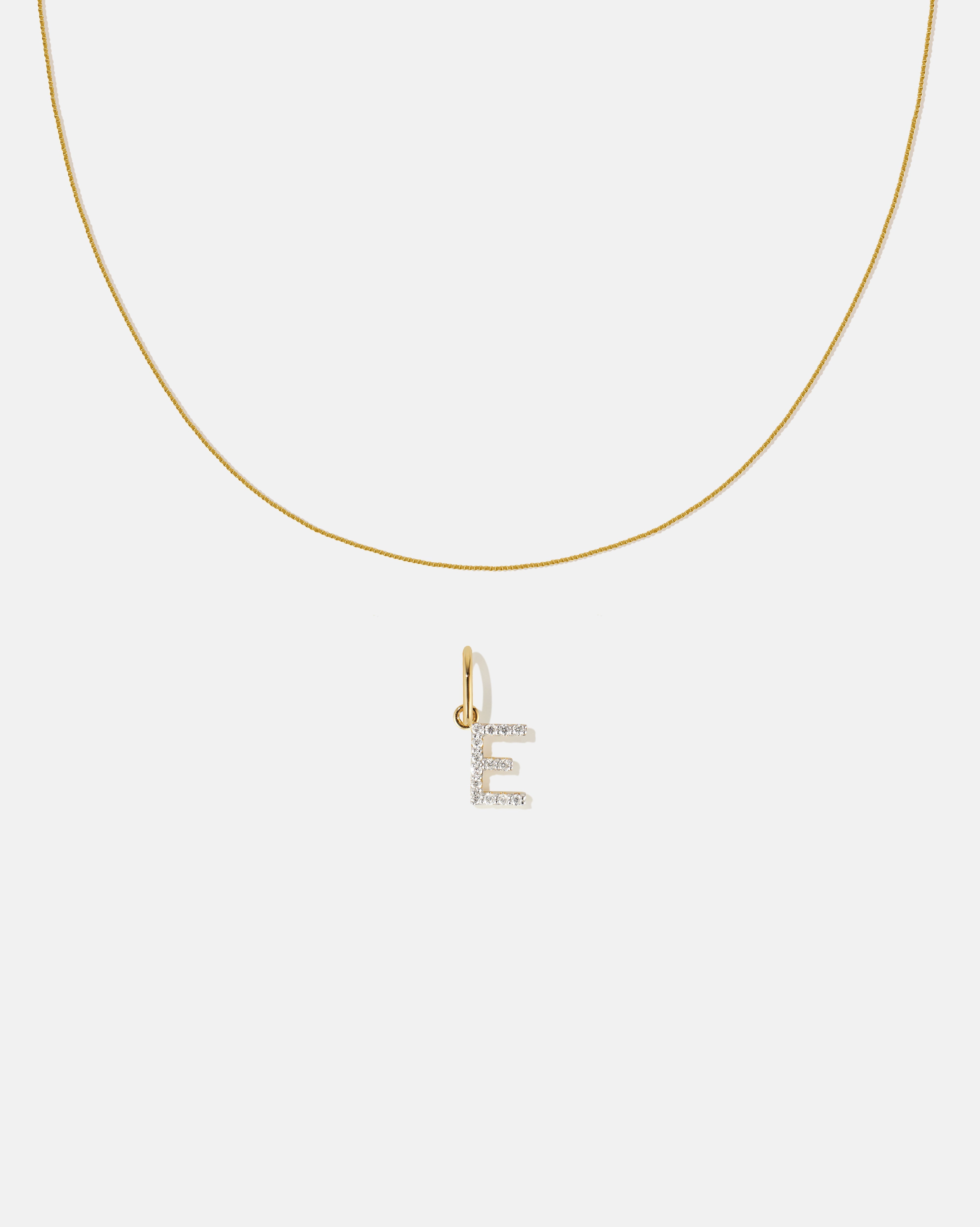 BRUNA The Label Sets E / 14k Massivgold / Laborgezüchtete Diamanten Letter Pendant Set