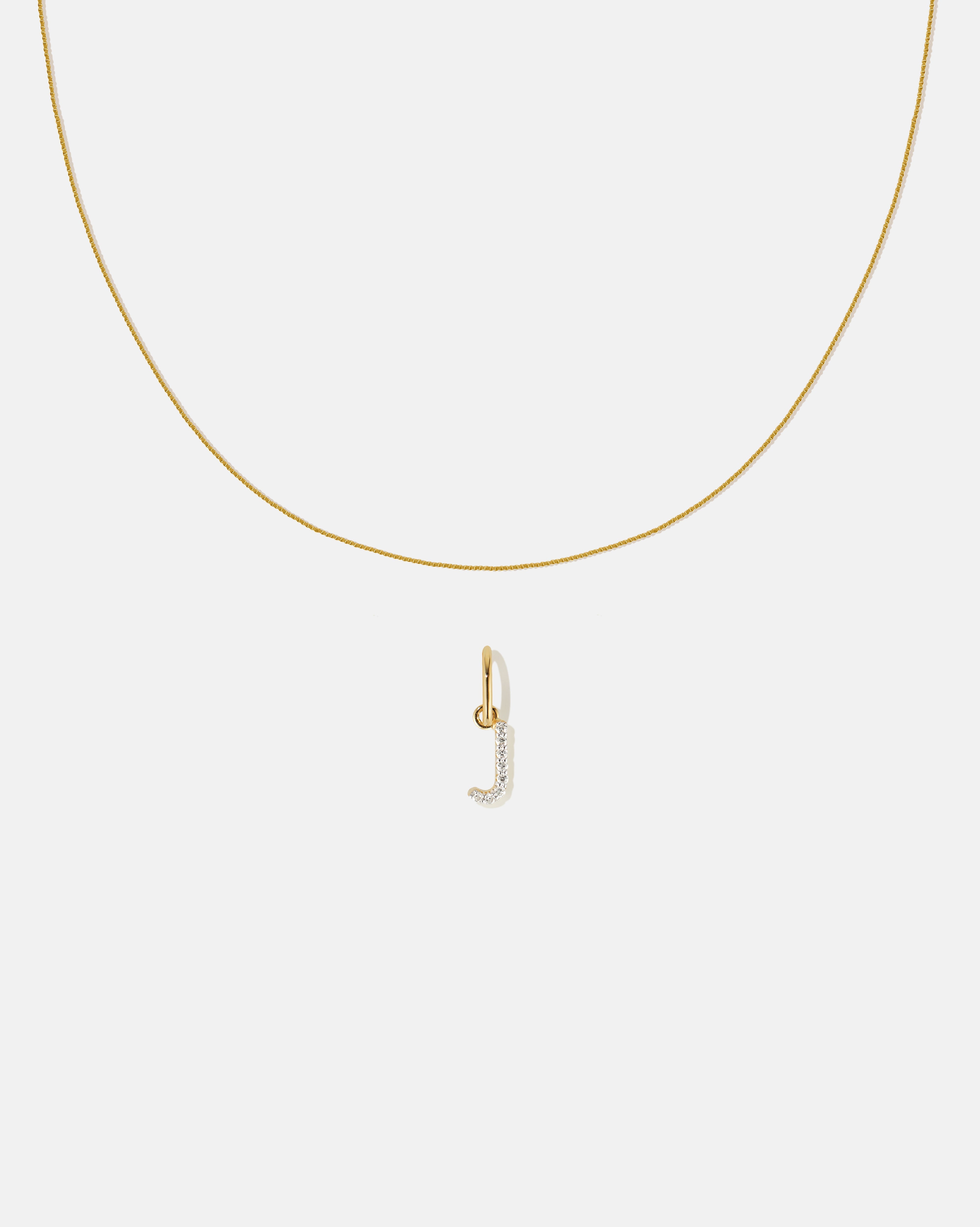 BRUNA The Label Sets J / 14k Massivgold / Laborgezüchtete Diamanten Letter Pendant Set