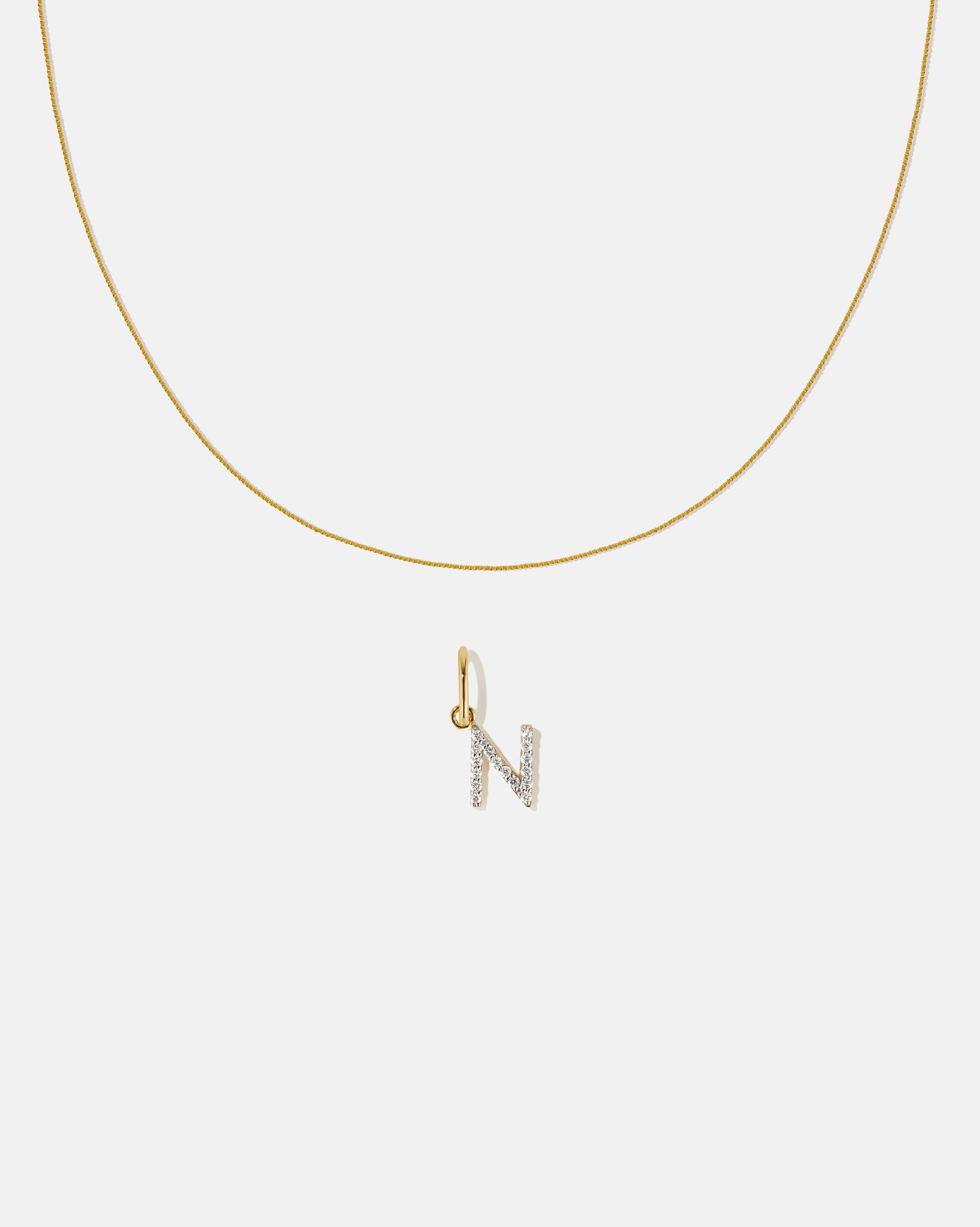 BRUNA The Label Sets N / 14k Massivgold / Laborgezüchtete Diamanten Letter Pendant Set