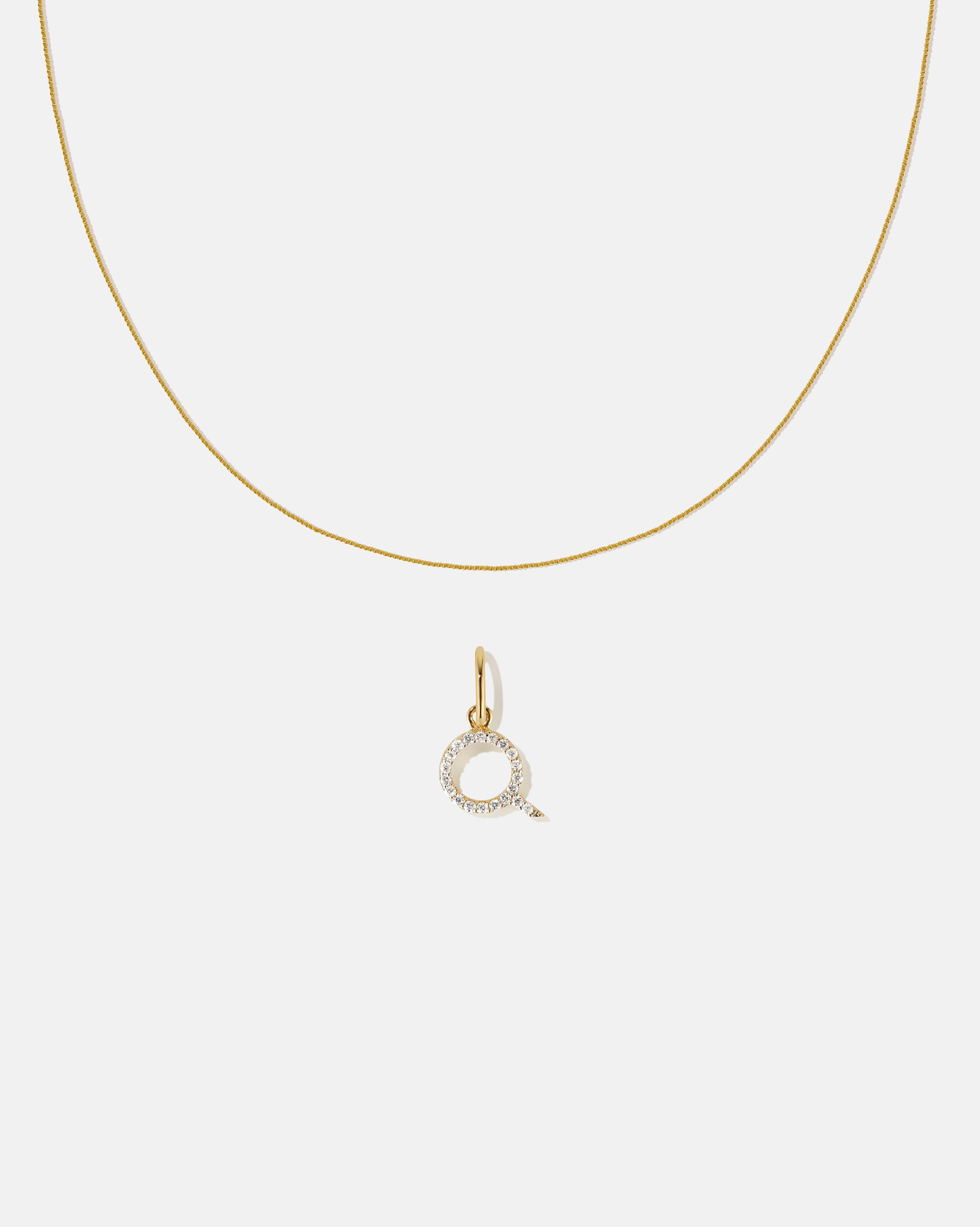 BRUNA The Label Sets Q / 14k Massivgold / Laborgezüchtete Diamanten Letter Pendant Set