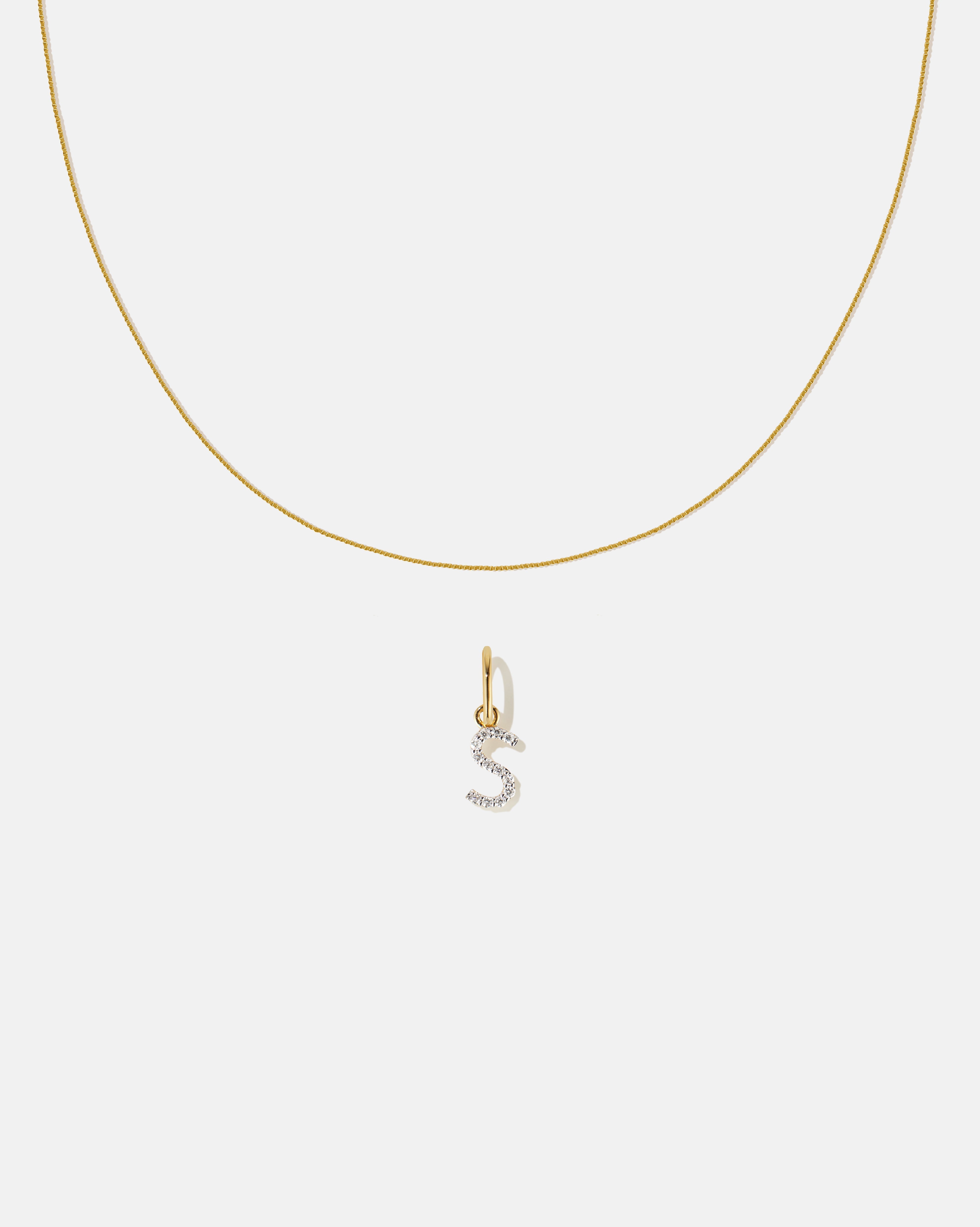 BRUNA The Label Sets S / 14k Massivgold / Laborgezüchtete Diamanten Letter Pendant Set