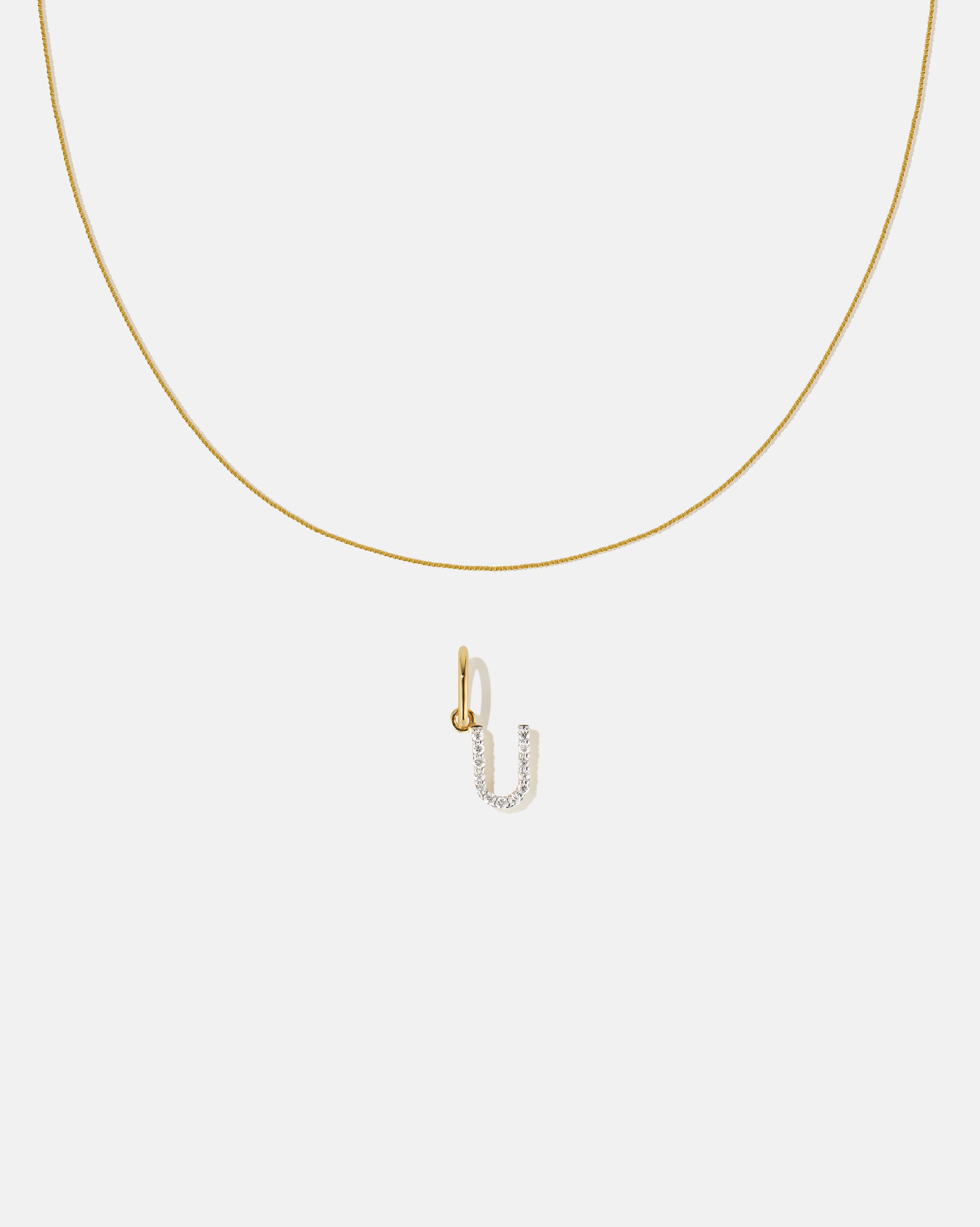 BRUNA The Label Sets U / 14k Massivgold / Laborgezüchtete Diamanten Letter Pendant Set