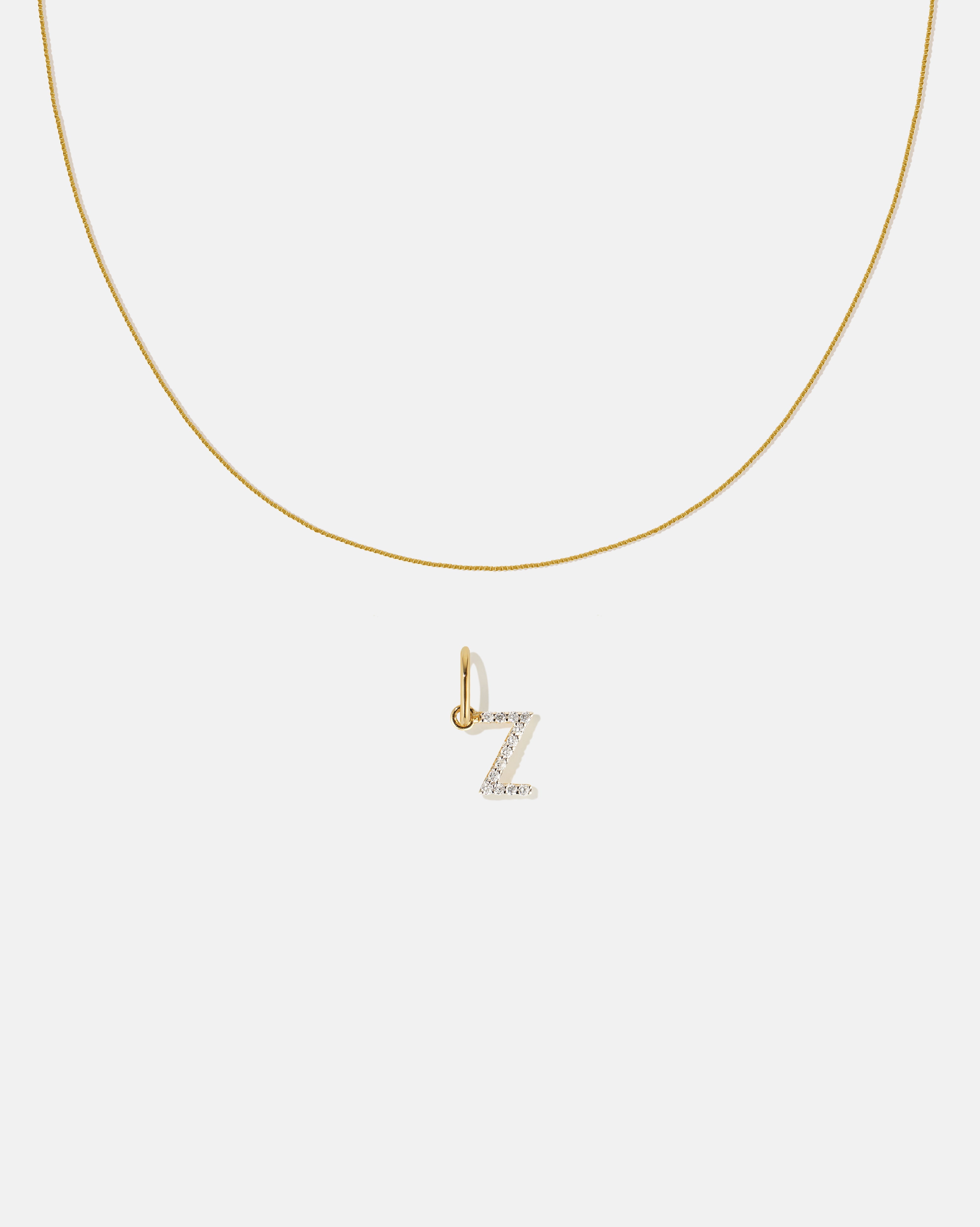 BRUNA The Label Sets Z / 14k Massivgold / Laborgezüchtete Diamanten Letter Pendant Set