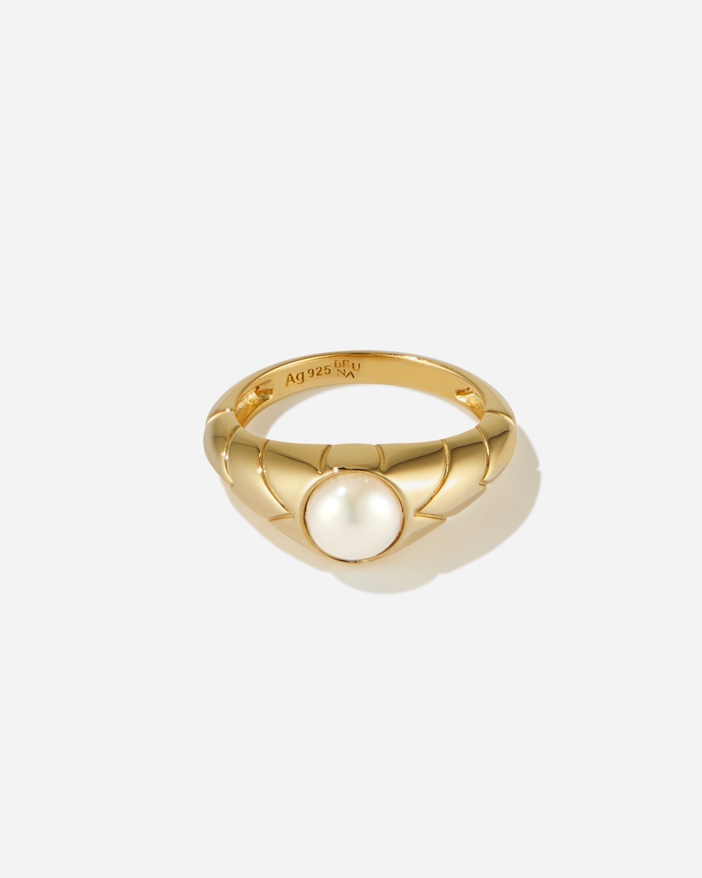 BRUNA The Label Ring 18k Gold Vermeil / Perlen / 52 Limoges Ring