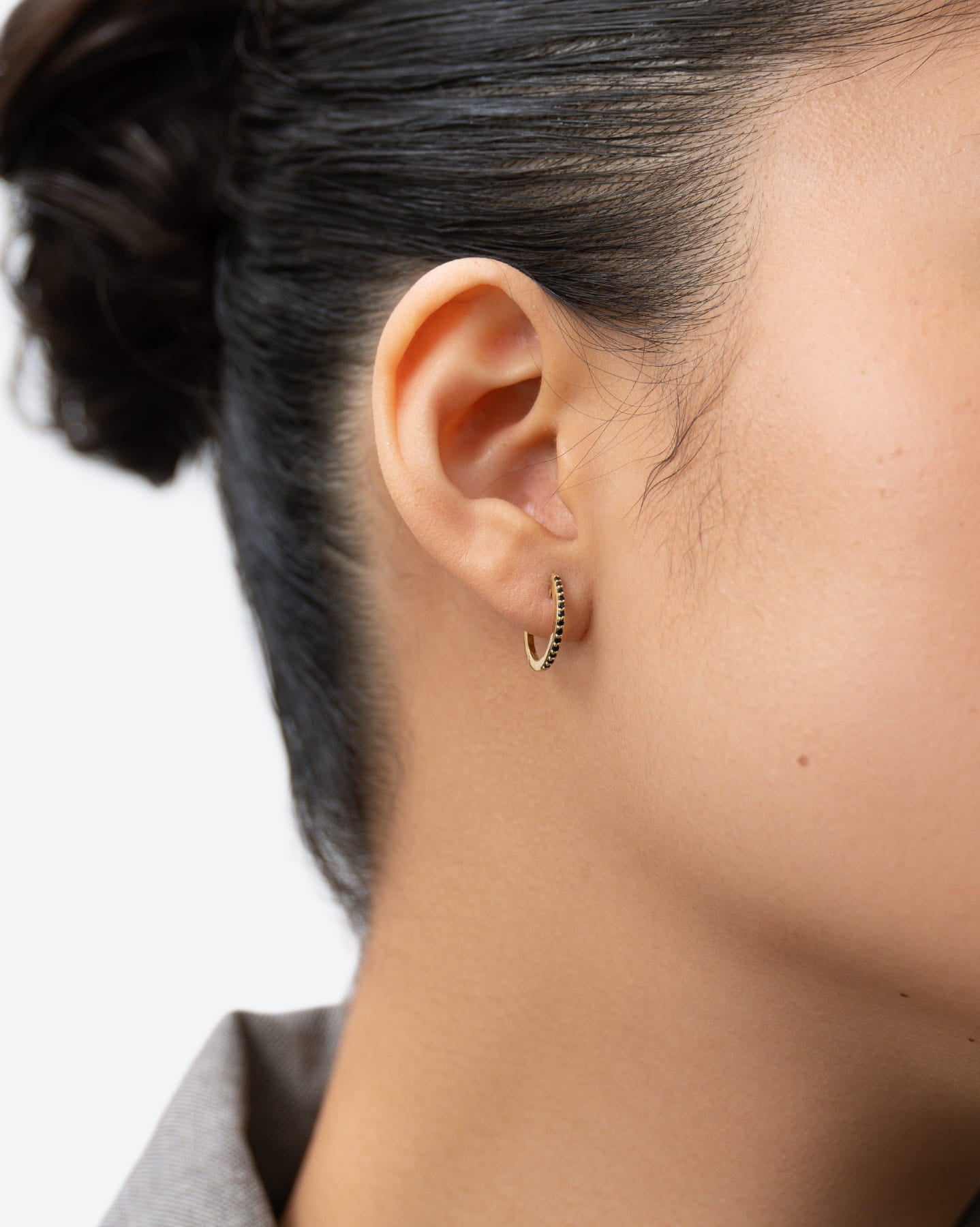 BRUNA The Label Earrings Lumière Onyx Hoops