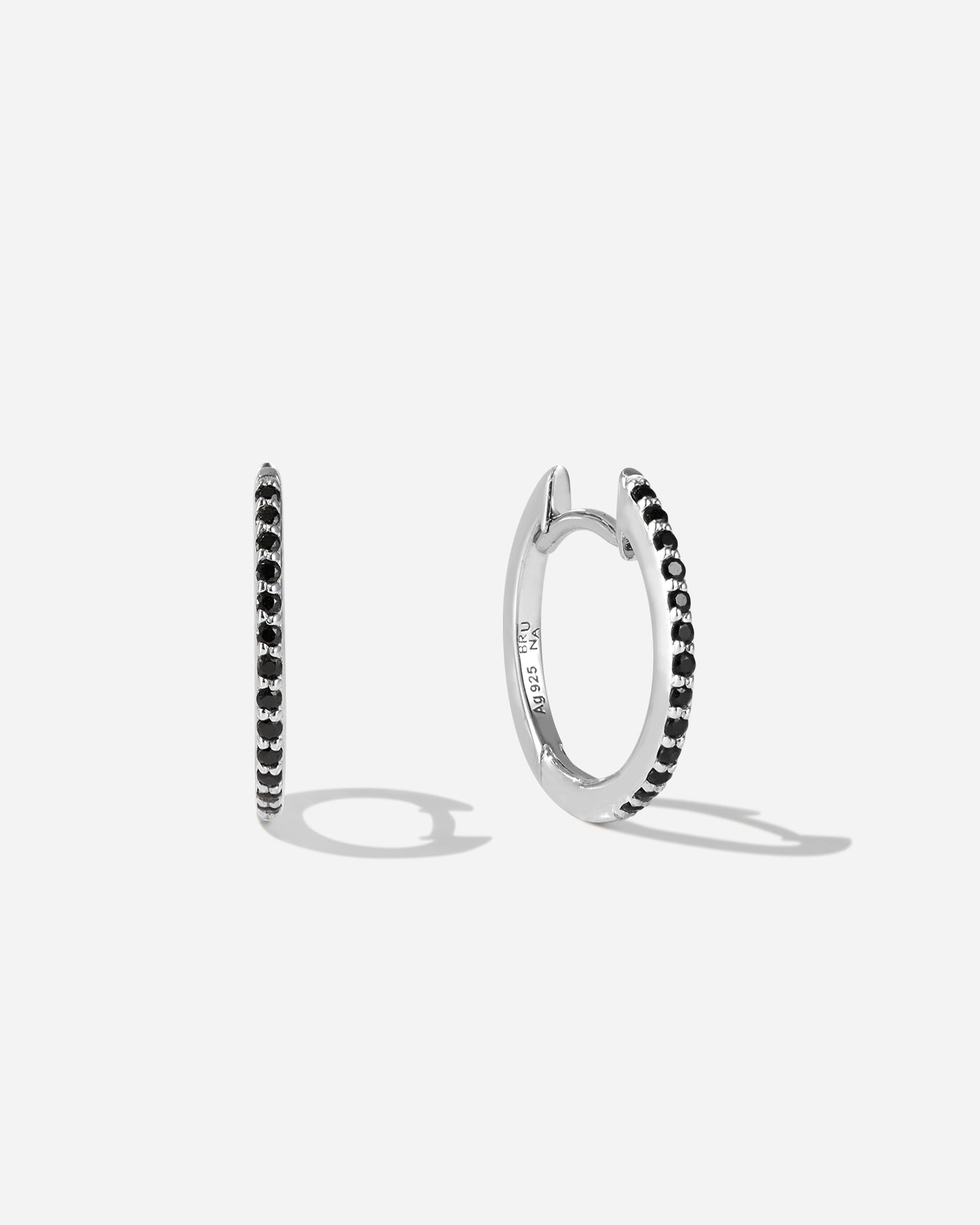 BRUNA The Label Earrings 925 Sterling Silber / Black Onyx Lumière Onyx Hoops