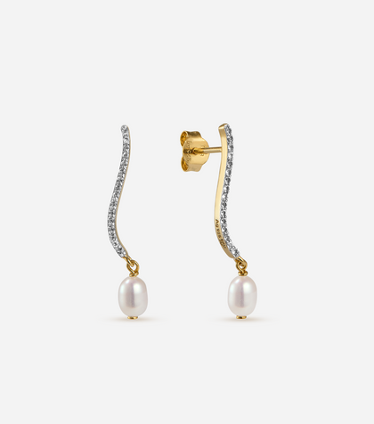 BRUNA The Label Earrings 18k Gold Vermeil / Topaz Lune Earrings