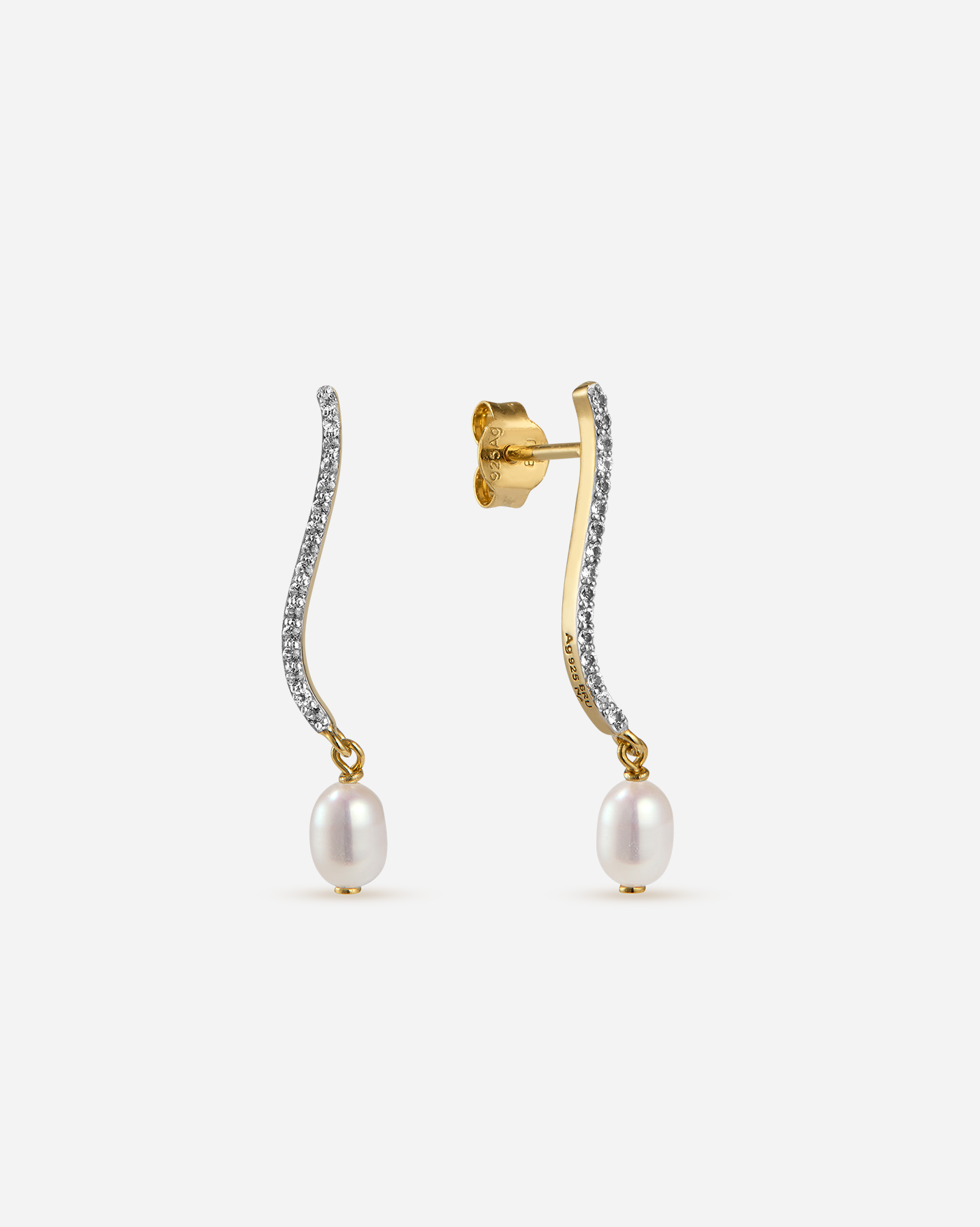 BRUNA The Label Earrings 18k Gold Vermeil / Topaz Lune Earrings