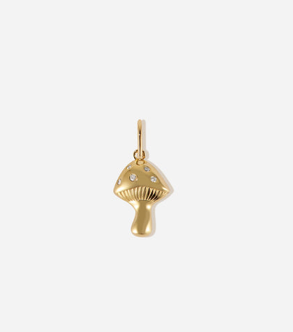 BRUNA The Label Charm 14k Massivgold / Laborgezüchtete Diamanten Mushroom Charm