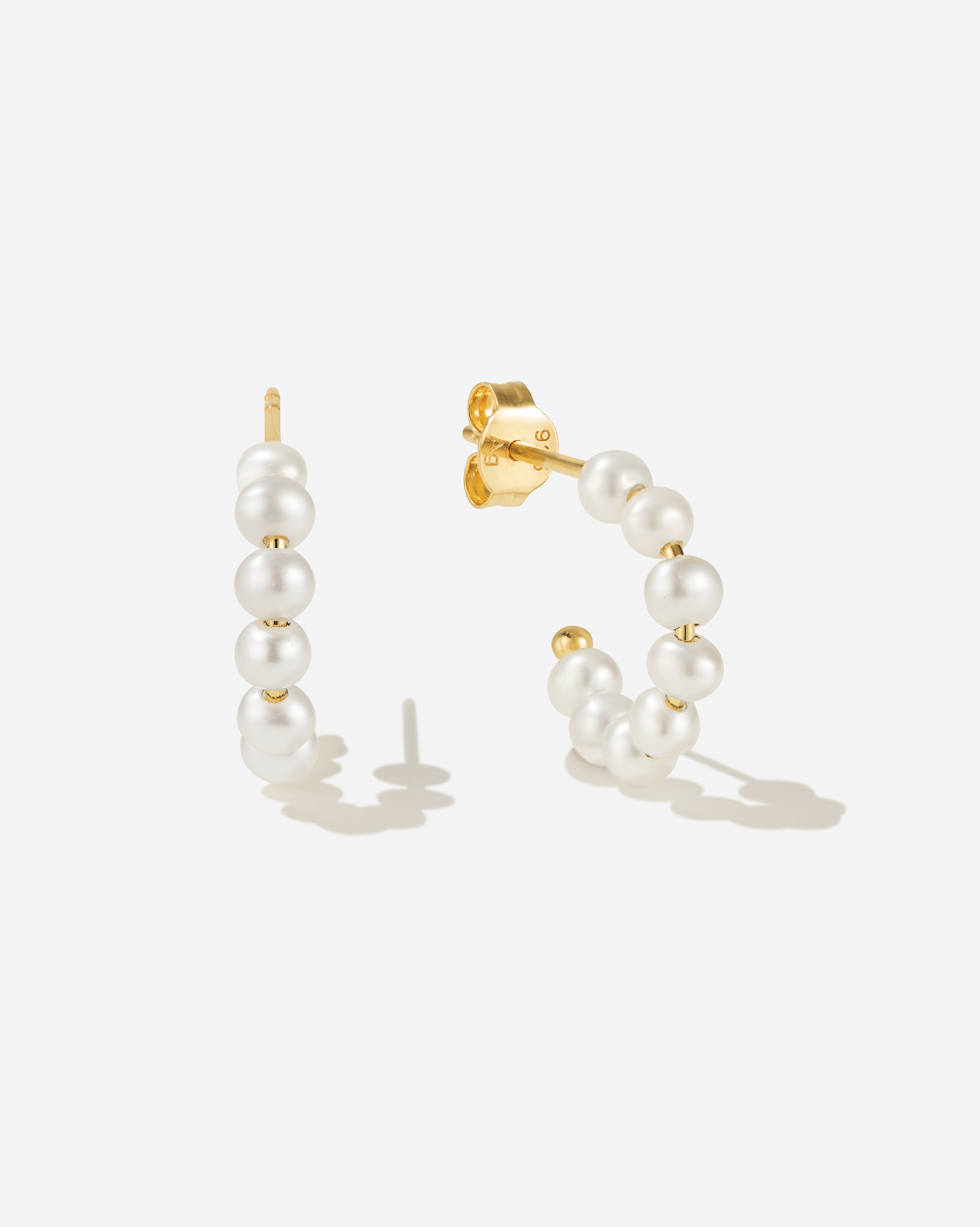 BRUNA The Label Earrings 18k Gold Vermeil / Perlen Palermo Hoops