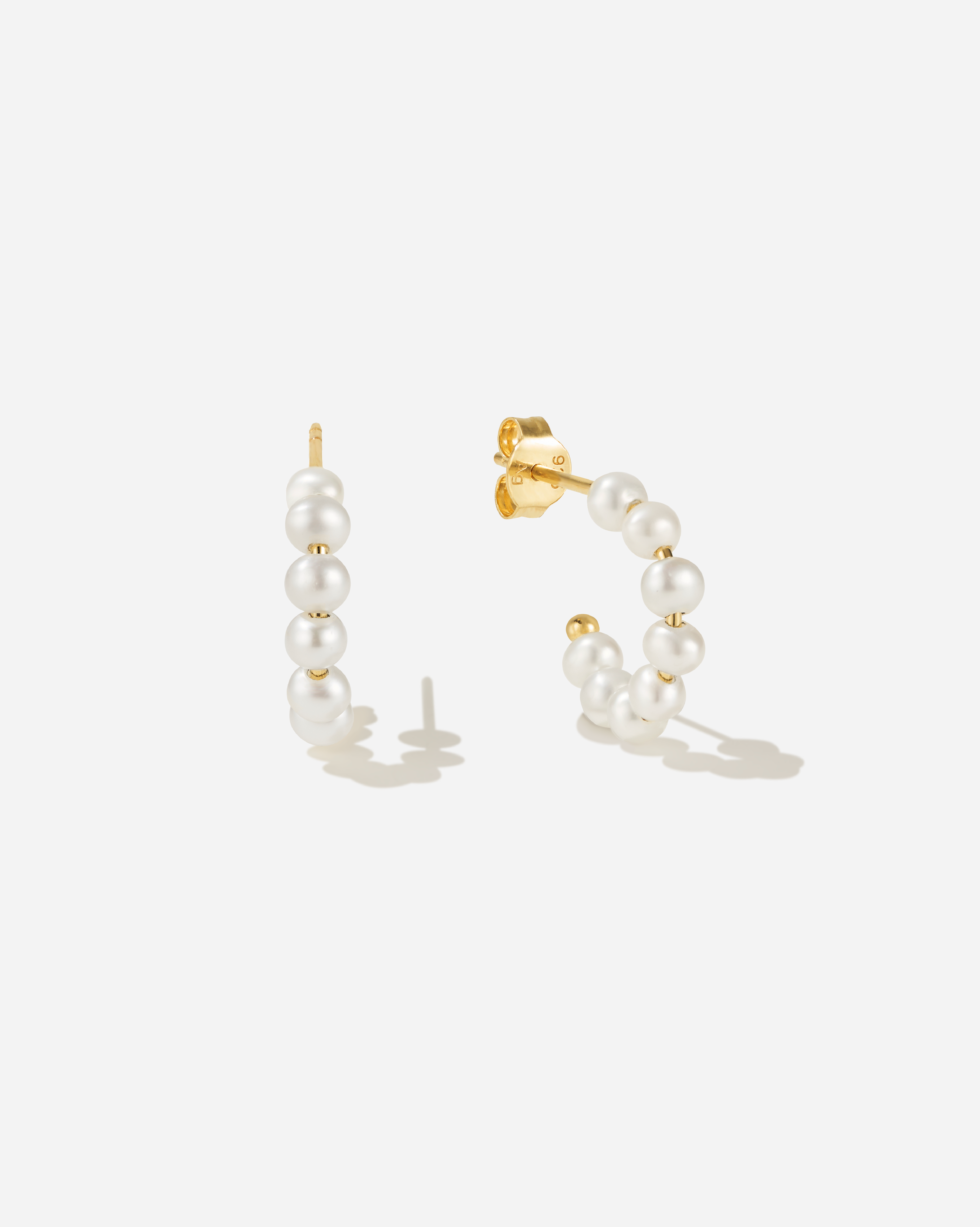 BRUNA The Label Earrings 18k Gold Vermeil / Perlen Palermo Mini Hoops