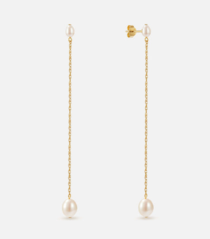 BRUNA The Label Earrings 18k Gold Vermeil / Perlen Paloma Long Earrings