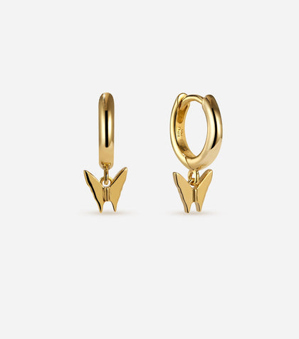 BRUNA The Label Earrings 18k Gold Vermeil Papillon Mini Hoops