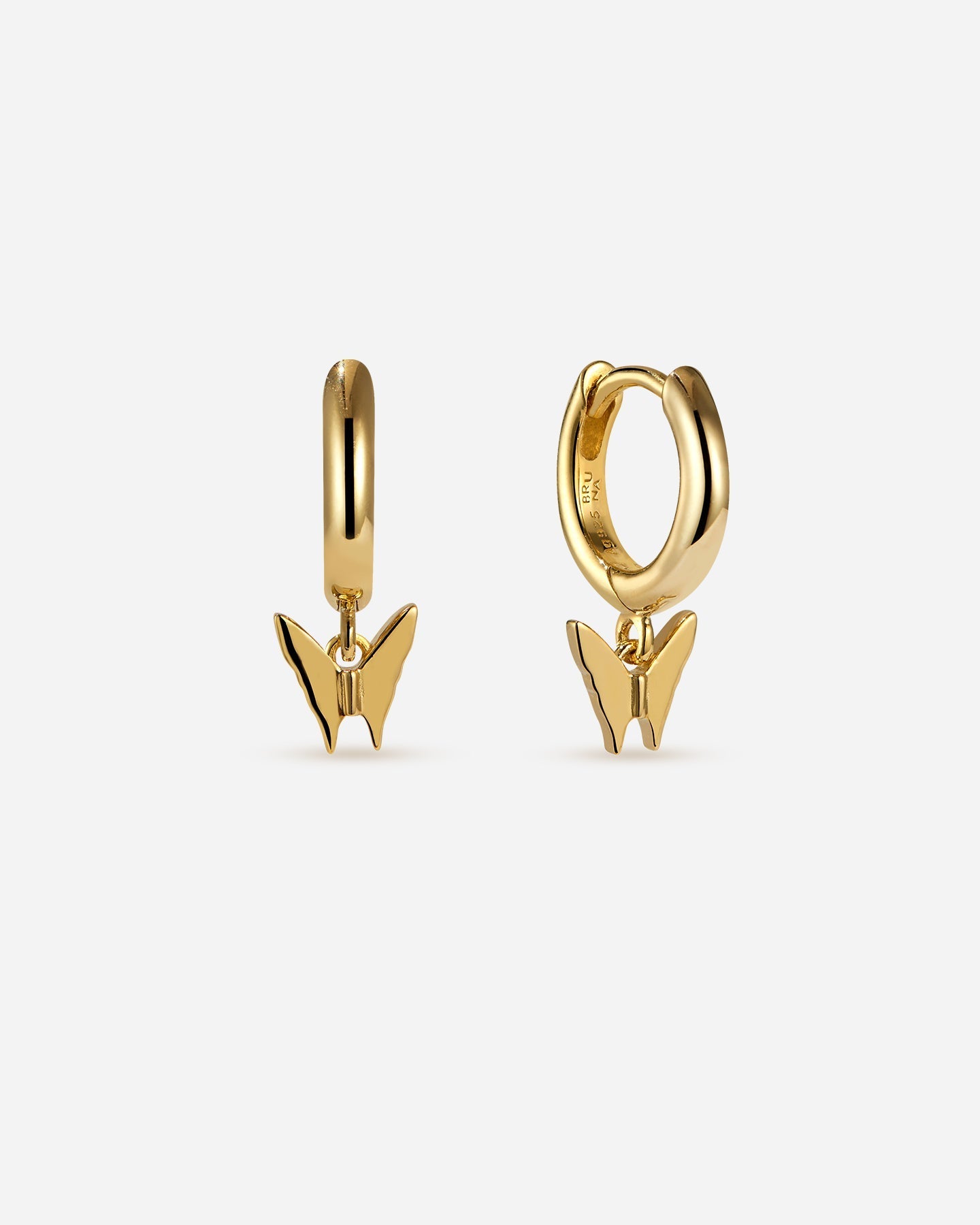 BRUNA The Label Earrings 18k Gold Vermeil Papillon Mini Hoops