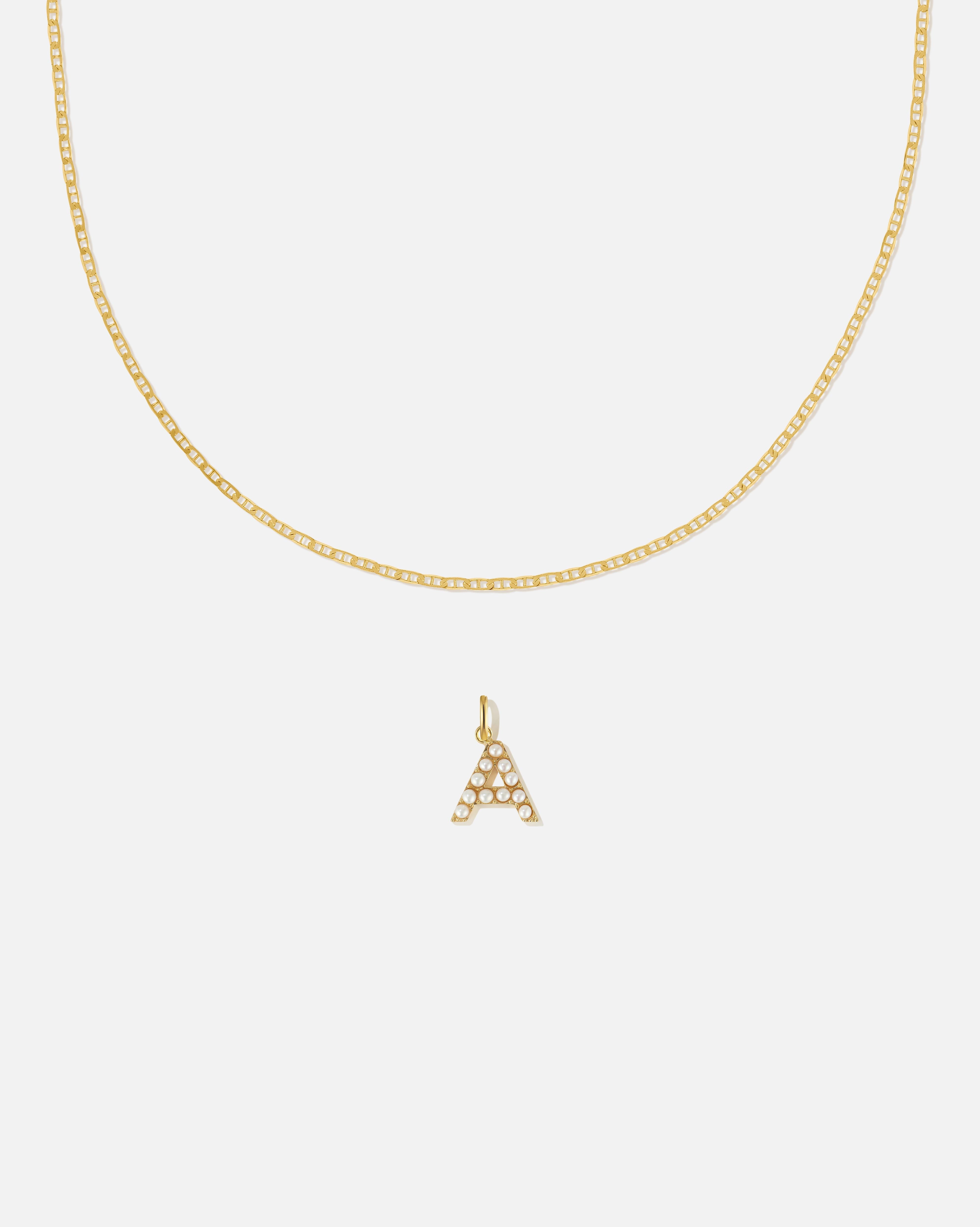 BRUNA The Label Sets A / 18k Gold Vermeil / Perlen Pearl Letter Charm Set