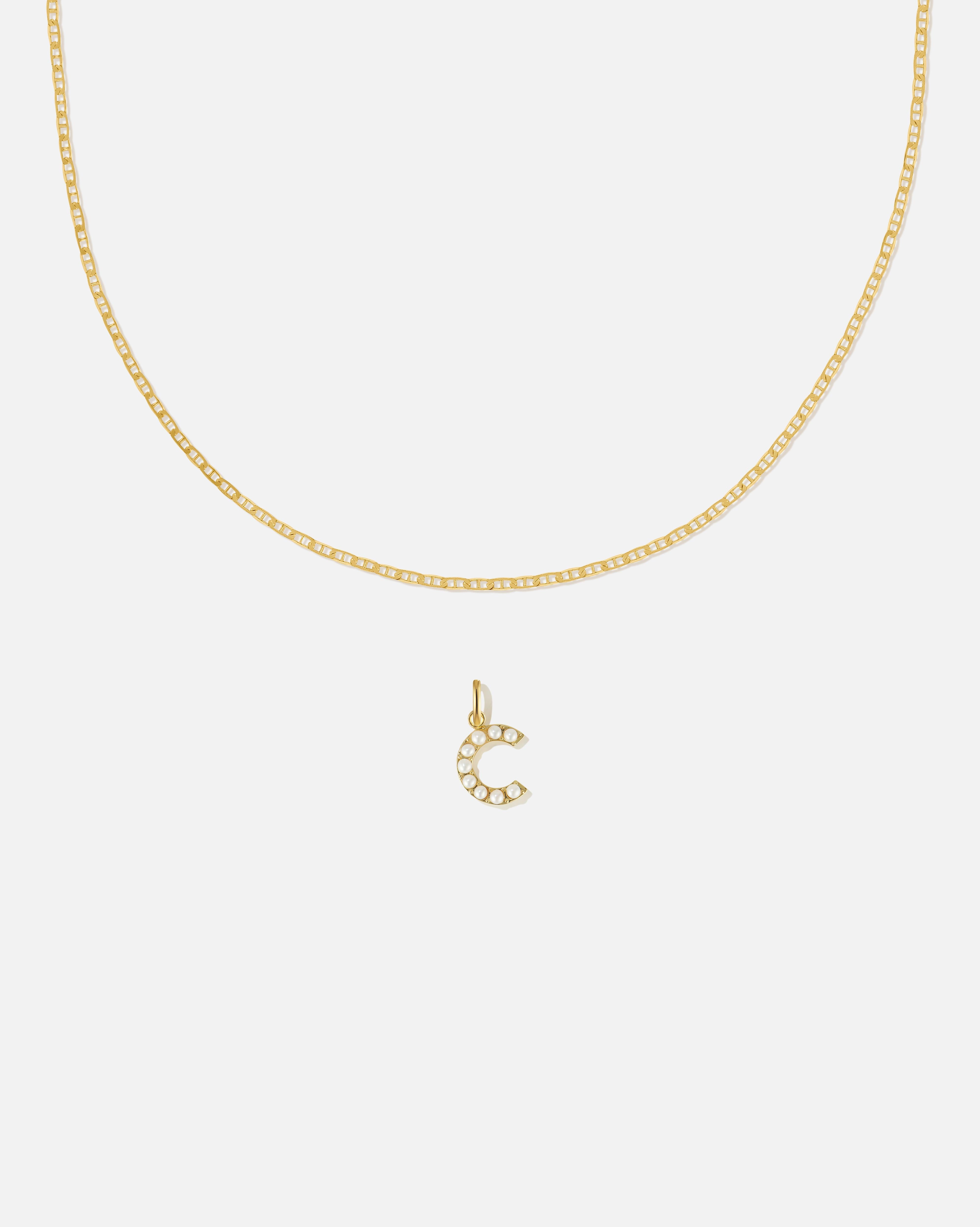 BRUNA The Label Sets C / 18k Gold Vermeil / Perlen Pearl Letter Charm Set