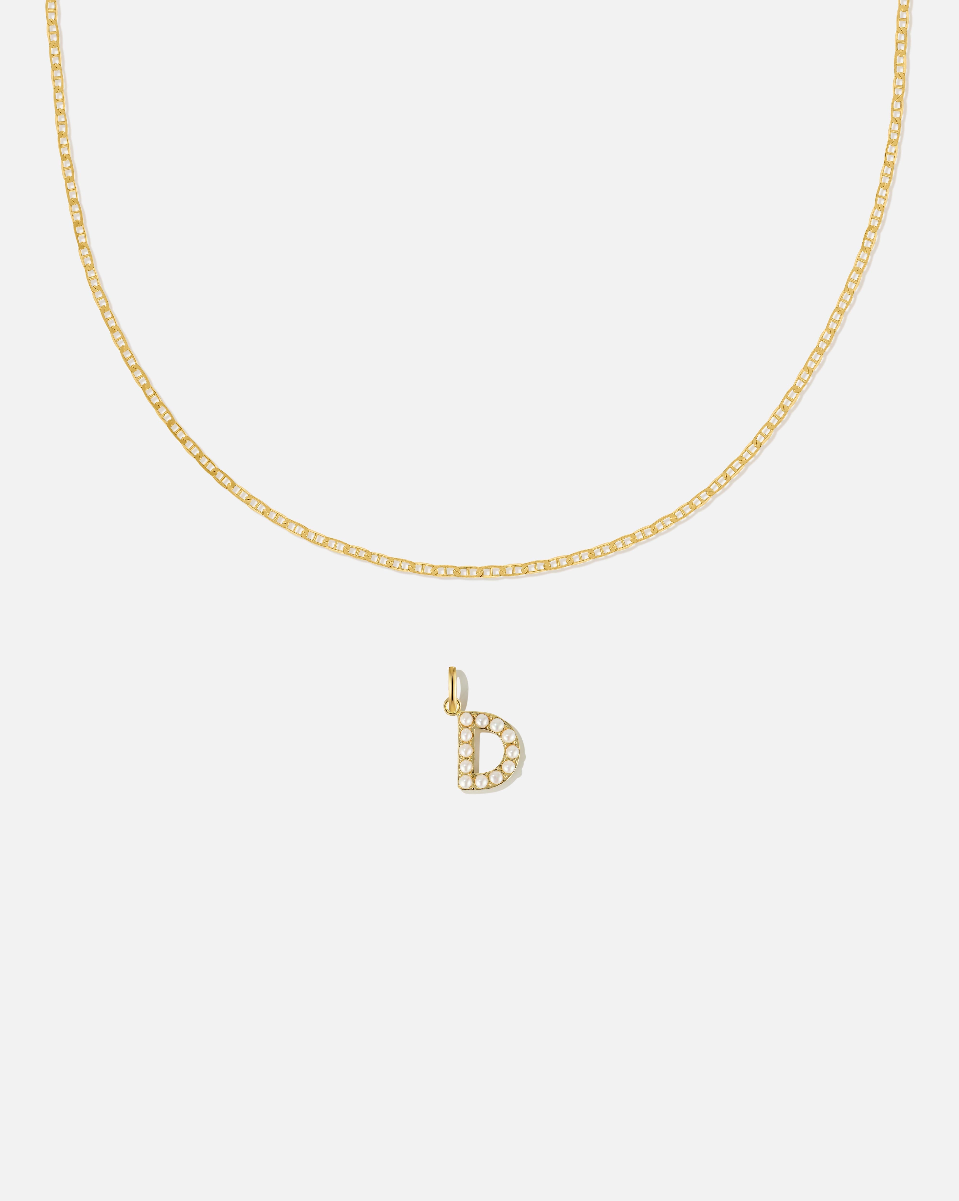 BRUNA The Label Sets D / 18k Gold Vermeil / Perlen Pearl Letter Charm Set