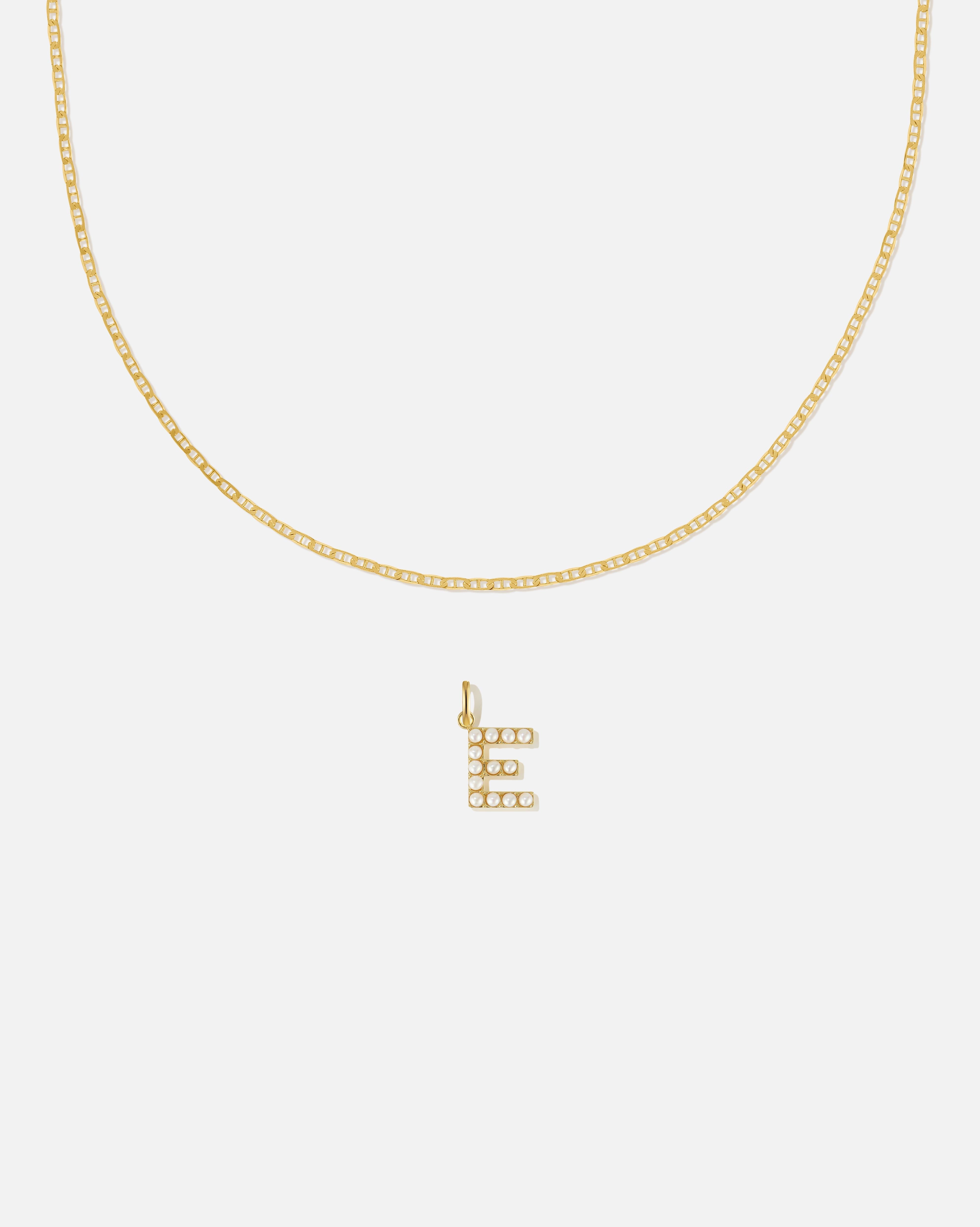 BRUNA The Label Sets E / 18k Gold Vermeil / Perlen Pearl Letter Charm Set