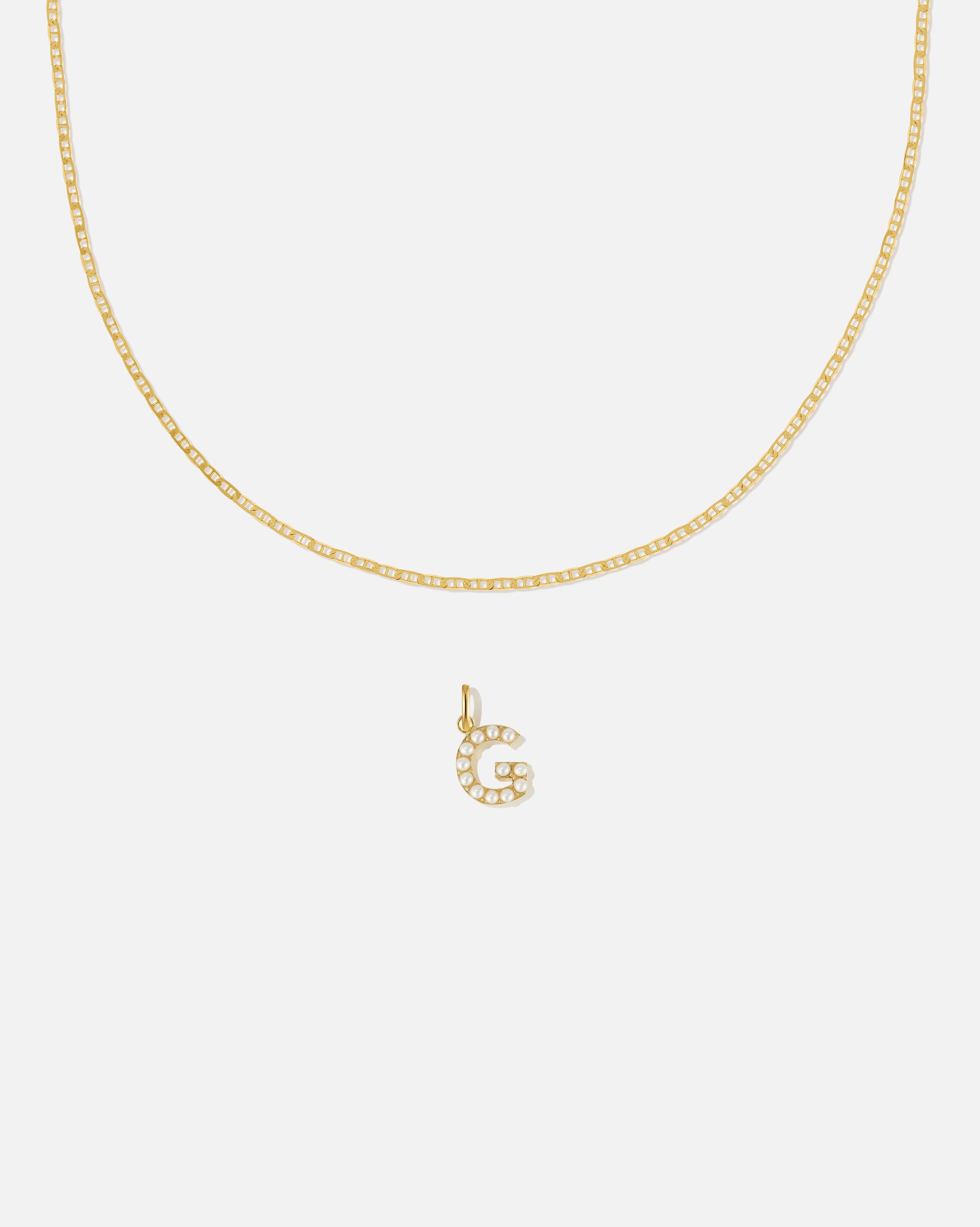 BRUNA The Label Sets G / 18k Gold Vermeil / Perlen Pearl Letter Charm Set