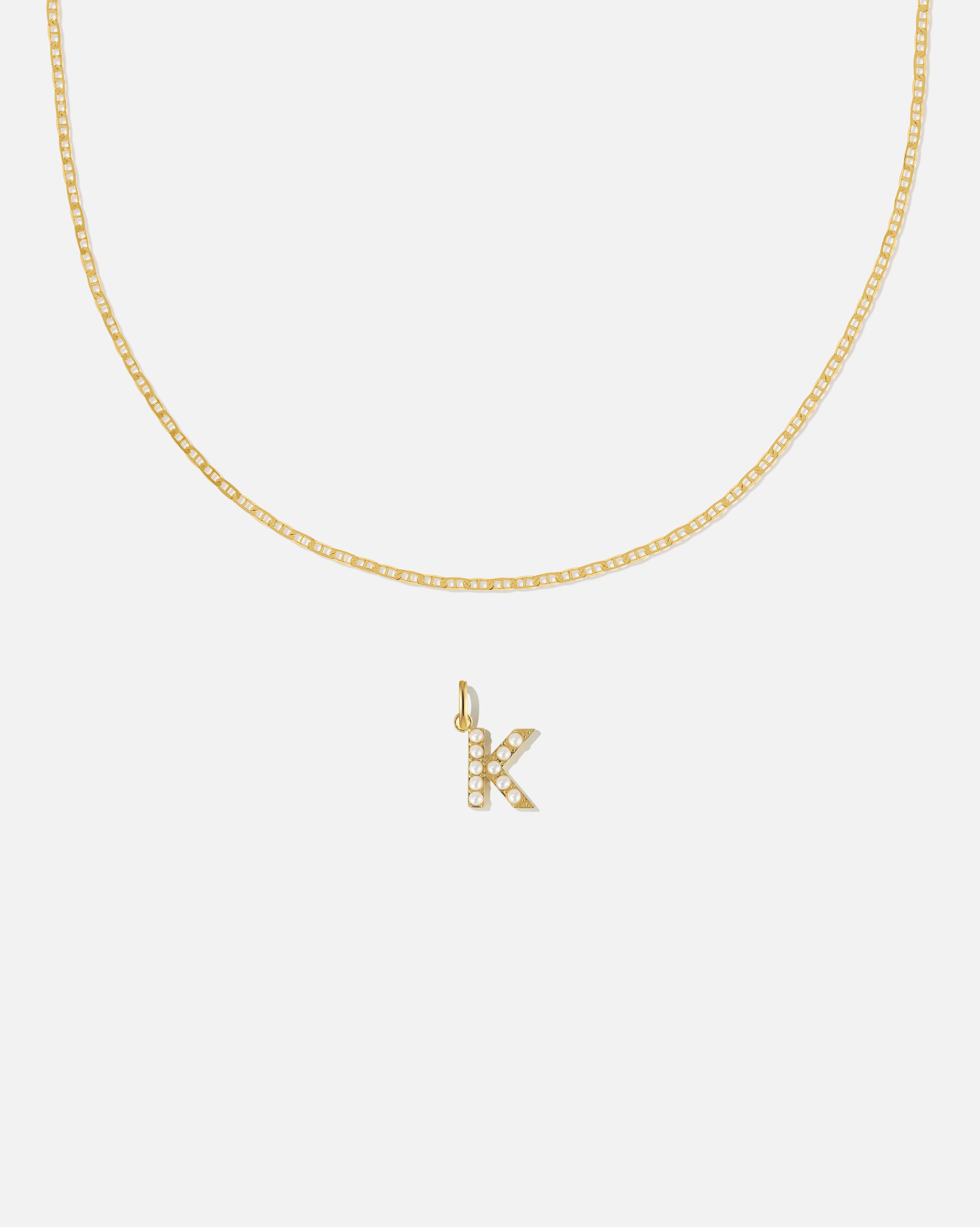 BRUNA The Label Sets K / 18k Gold Vermeil / Perlen Pearl Letter Charm Set