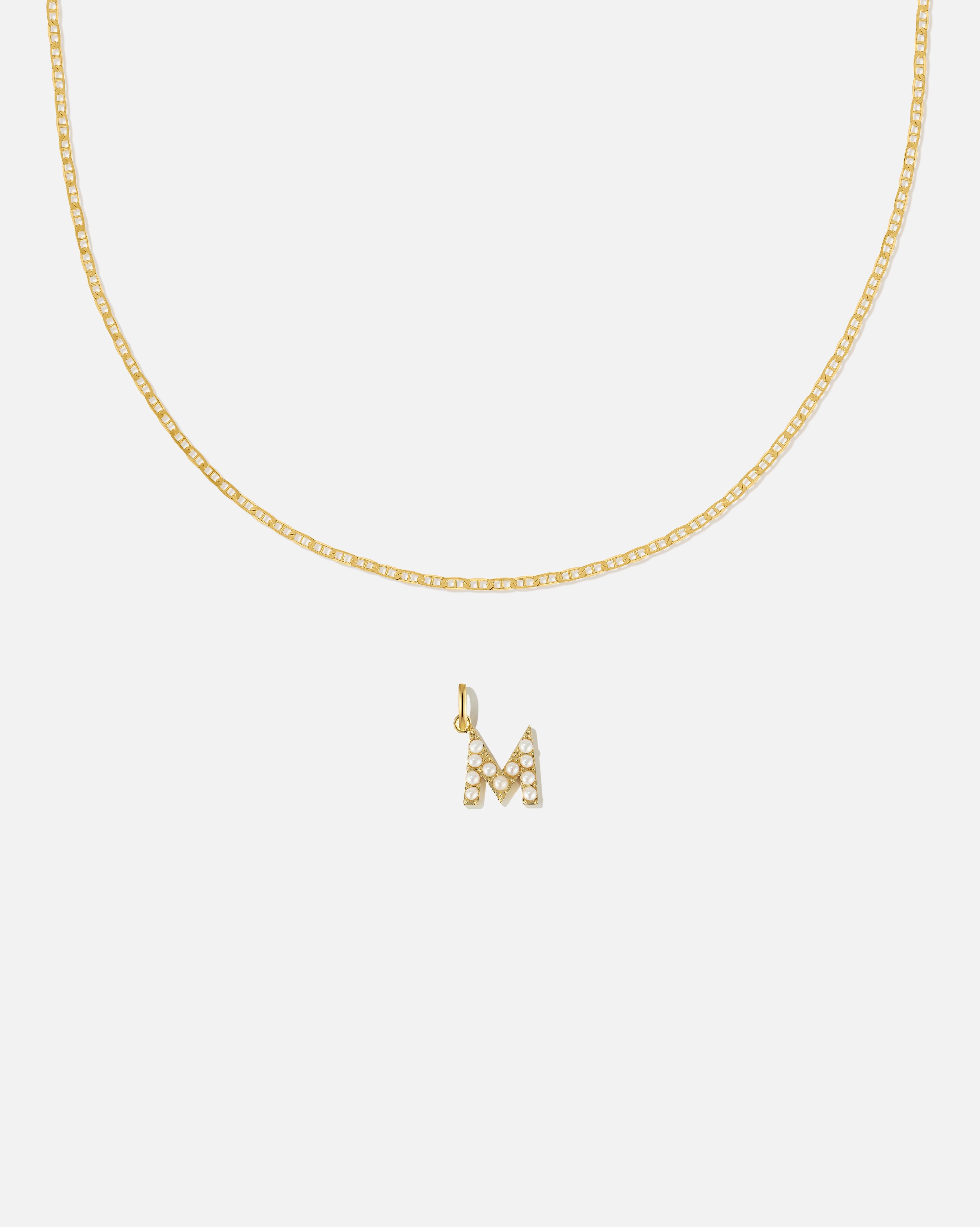 BRUNA The Label Sets M / 18k Gold Vermeil / Perlen Pearl Letter Charm Set