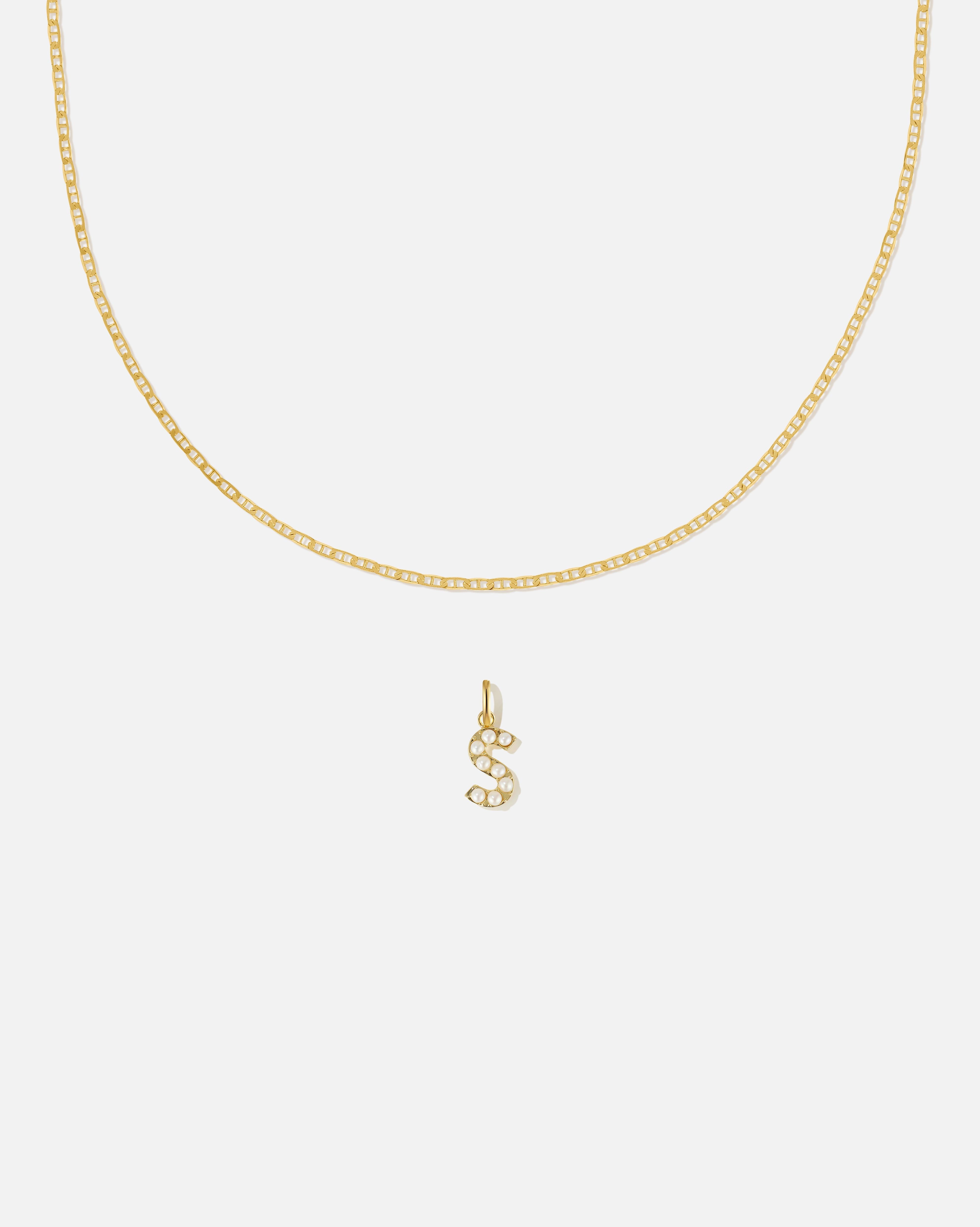 BRUNA The Label Sets S / 18k Gold Vermeil / Perlen Pearl Letter Charm Set