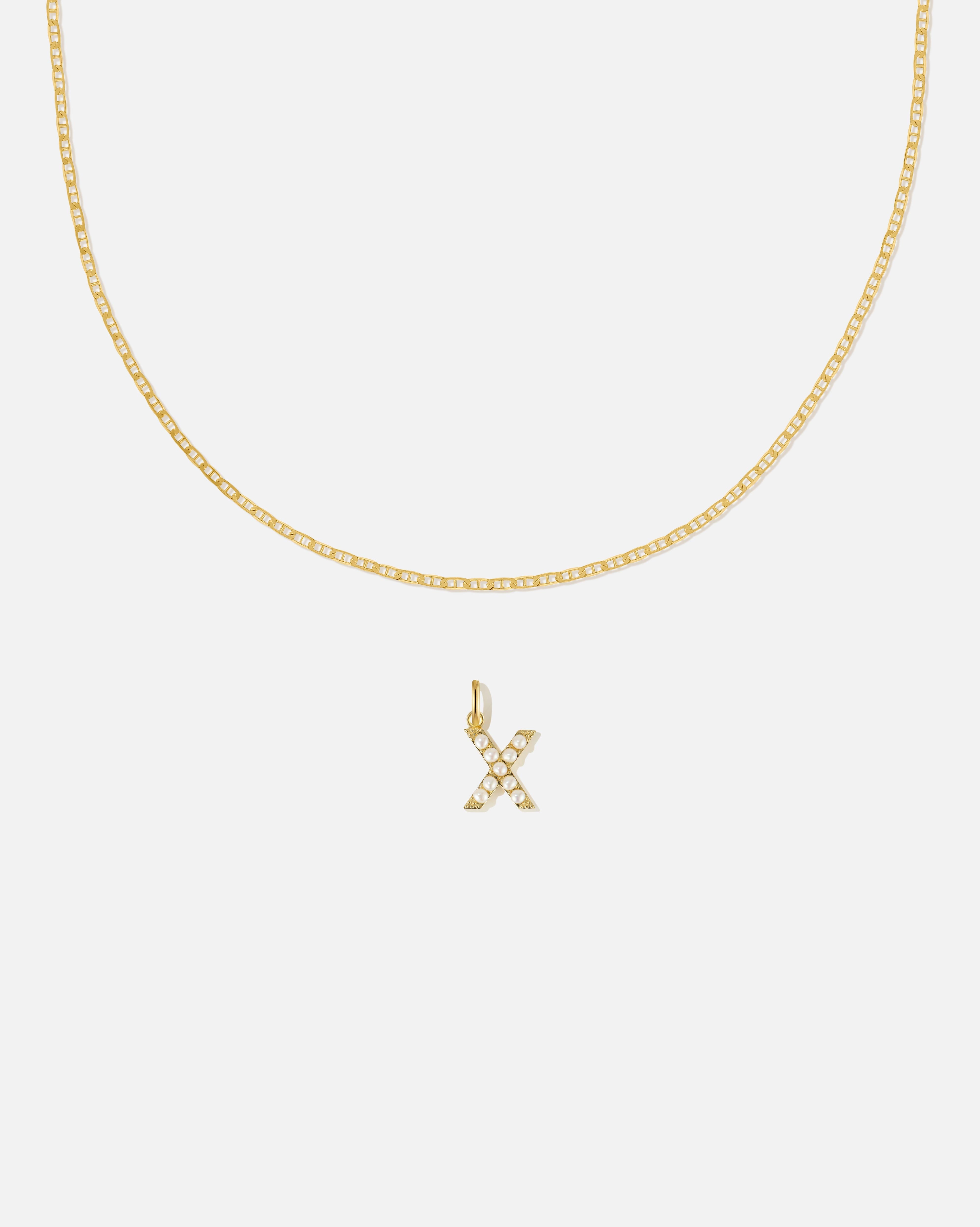 BRUNA The Label Sets X / 18k Gold Vermeil / Perlen Pearl Letter Charm Set