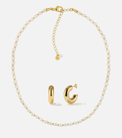 BRUNA The Label Sets 18k Gold Vermeil / Perlen Rousset Set