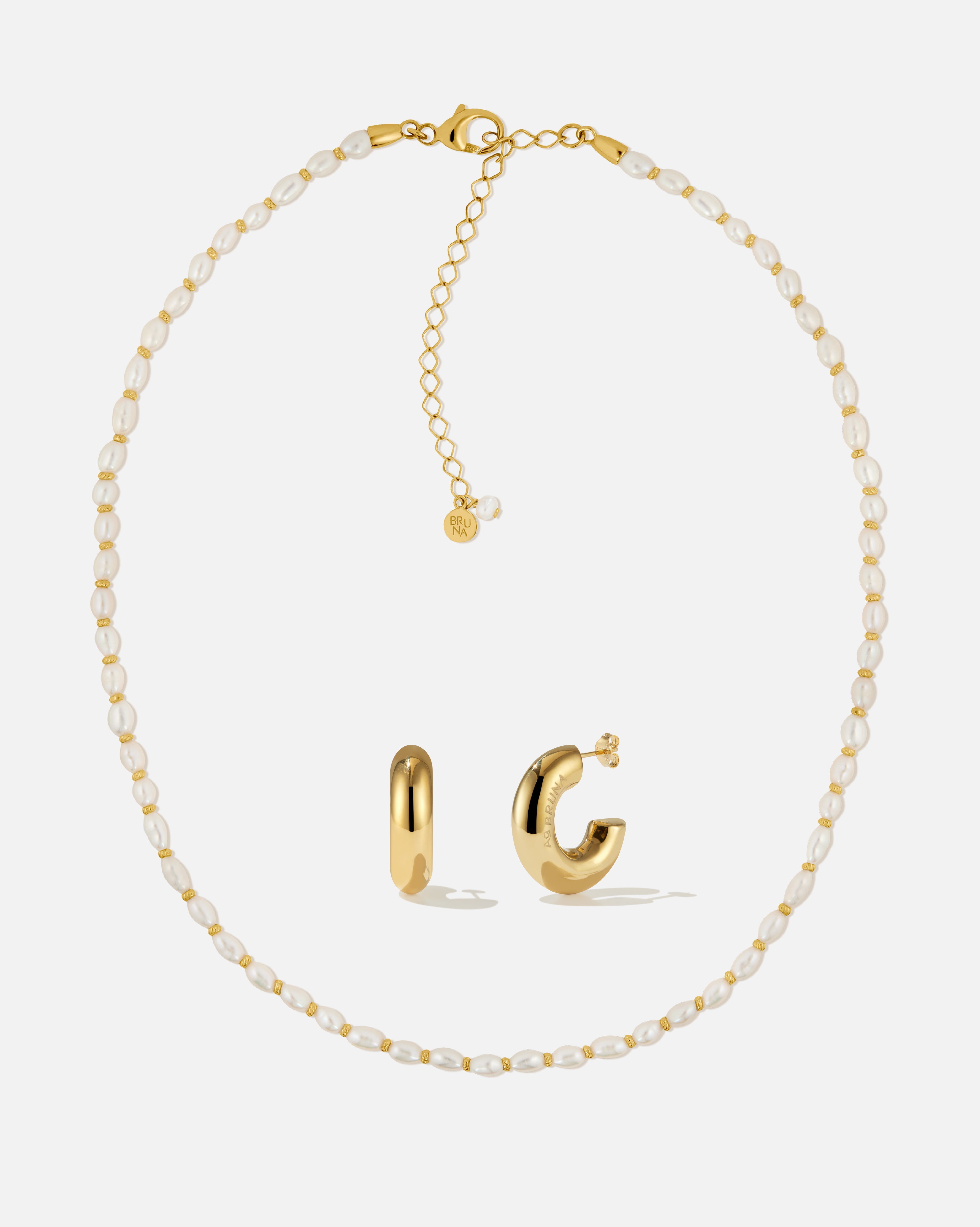 BRUNA The Label Sets 18k Gold Vermeil / Perlen Rousset Set