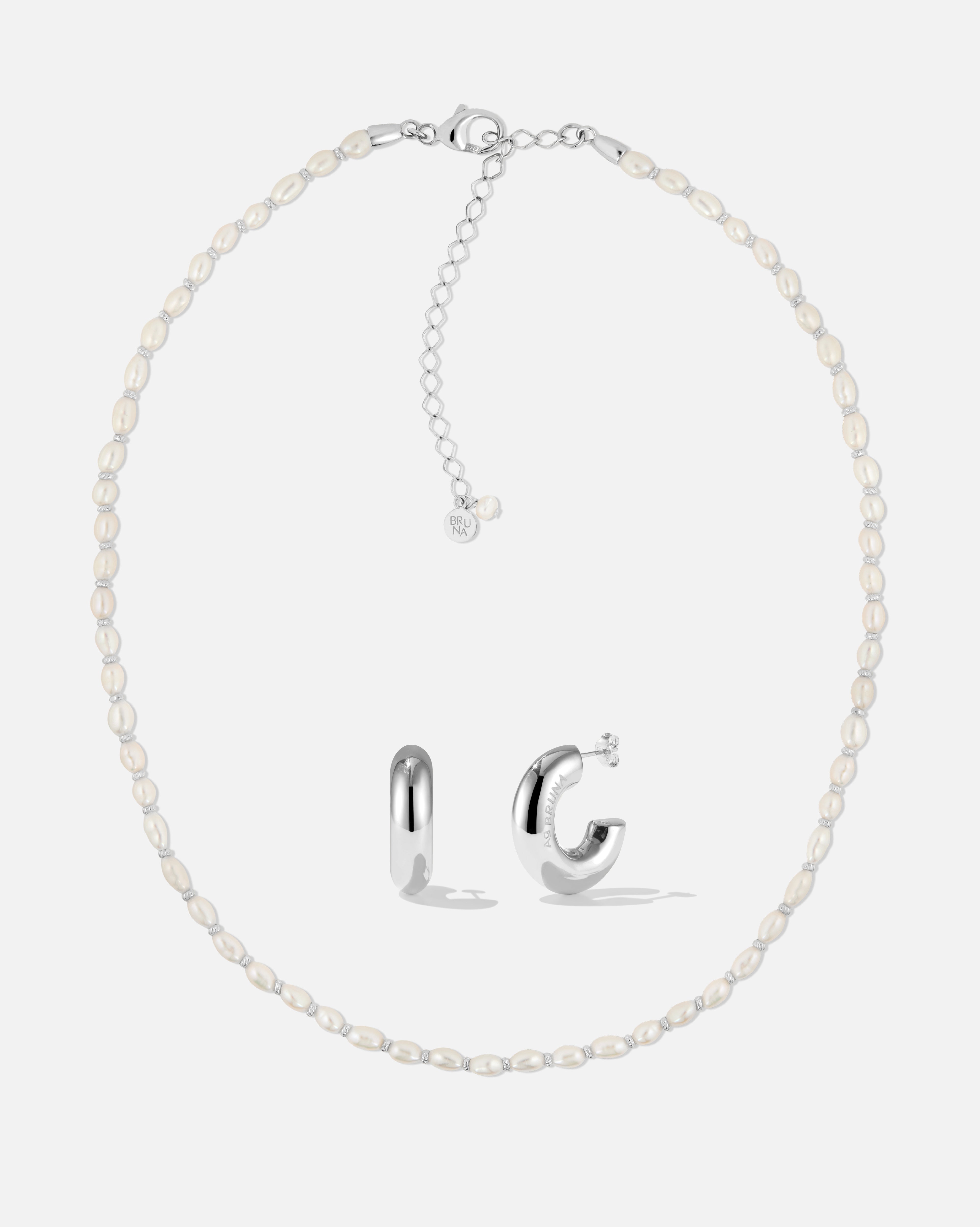 BRUNA The Label Sets 925 Sterling Silber / Perlen Rousset Set