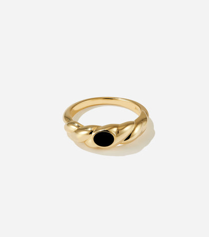 BRUNA The Label Ring 18k Gold Vermeil / 52 Roussillon Onyx Ring