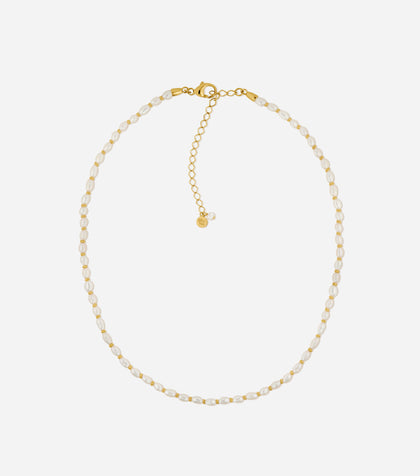 BRUNA The Label Necklace 18k Gold Vermeil / Perlen Saint-Jean Choker