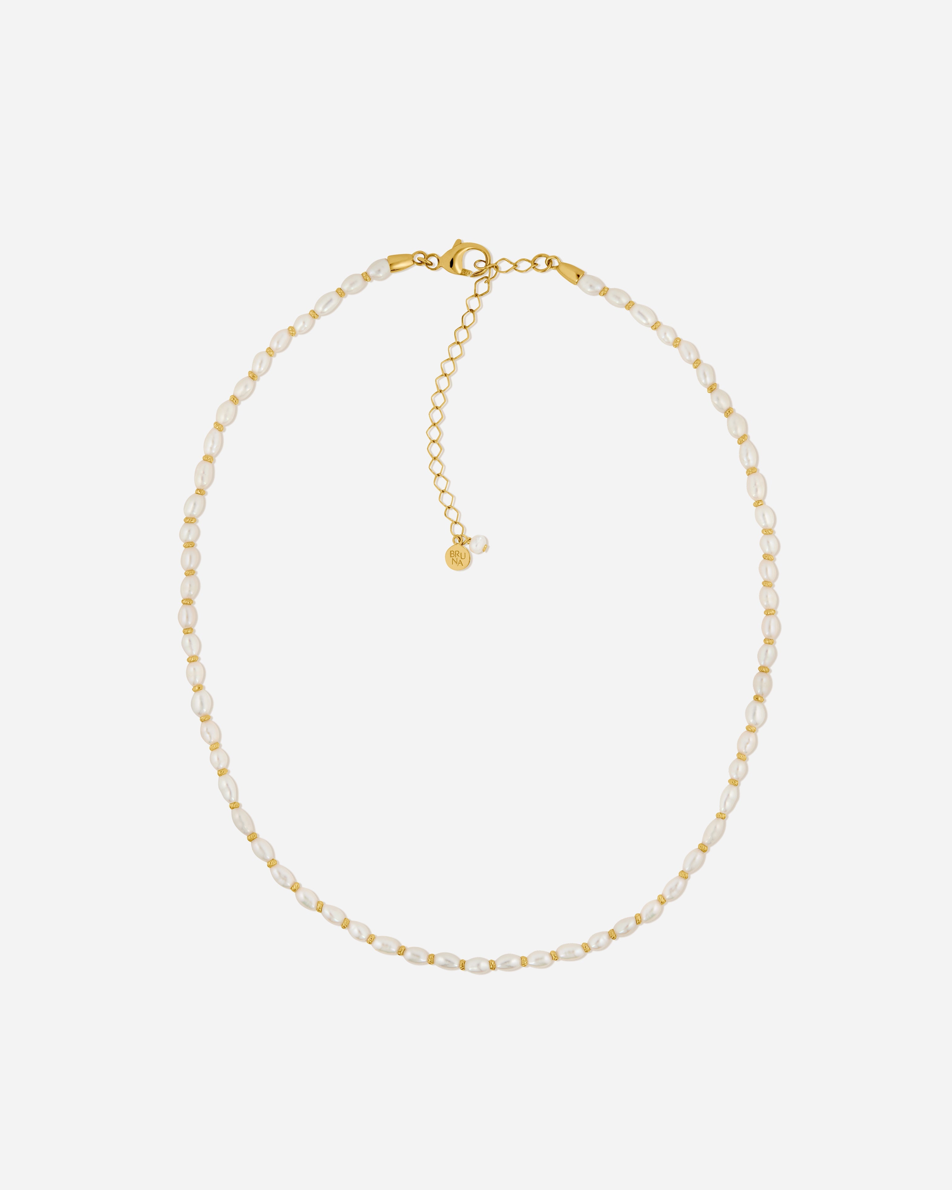 BRUNA The Label Necklace 18k Gold Vermeil / Perlen Saint-Jean Choker