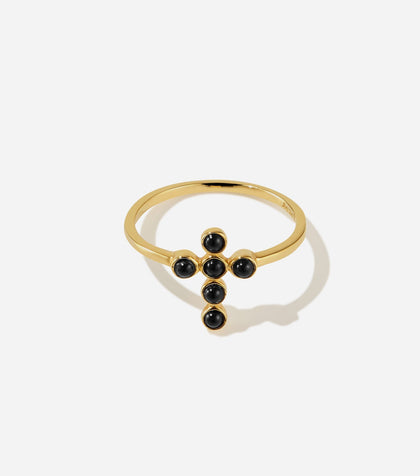 BRUNA The Label Ring 18k Gold Vermeil / Black Onyx / 52 Saint-Savin Onyx Ring