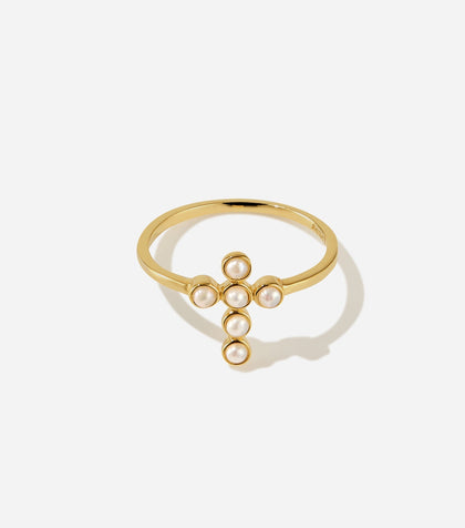 BRUNA The Label Ring 18k Gold Vermeil / Perlen / 52 Saint-Savin Pearl Ring