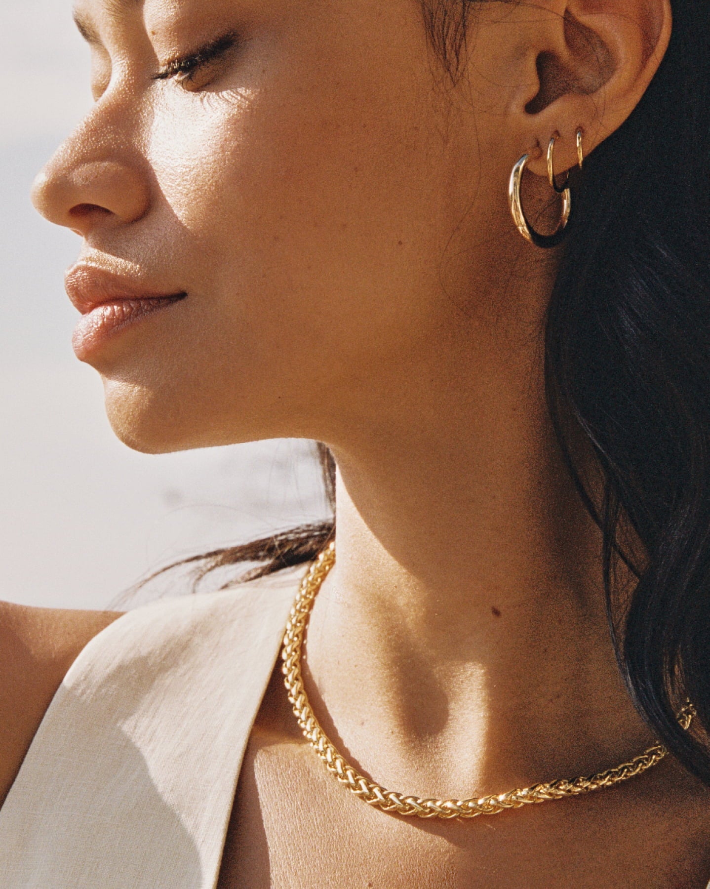 BRUNA The Label Earrings Saint-Tropez 14k Gold Hoops