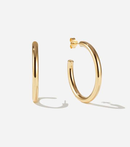 Bruna The Label Earrings 18k Gold Vermeil / No Gems Saint-Tropez Large Hoops