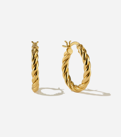 BRUNA The Label Earrings 18k Gold Vermeil Tresses Hoops