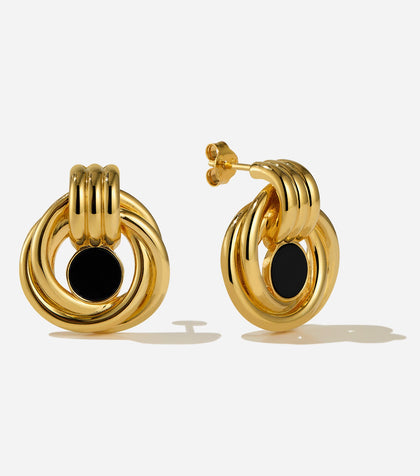 BRUNA The Label Earrings 18k Gold Vermeil / Black Onyx Tuscany Loop Onyx Earrings