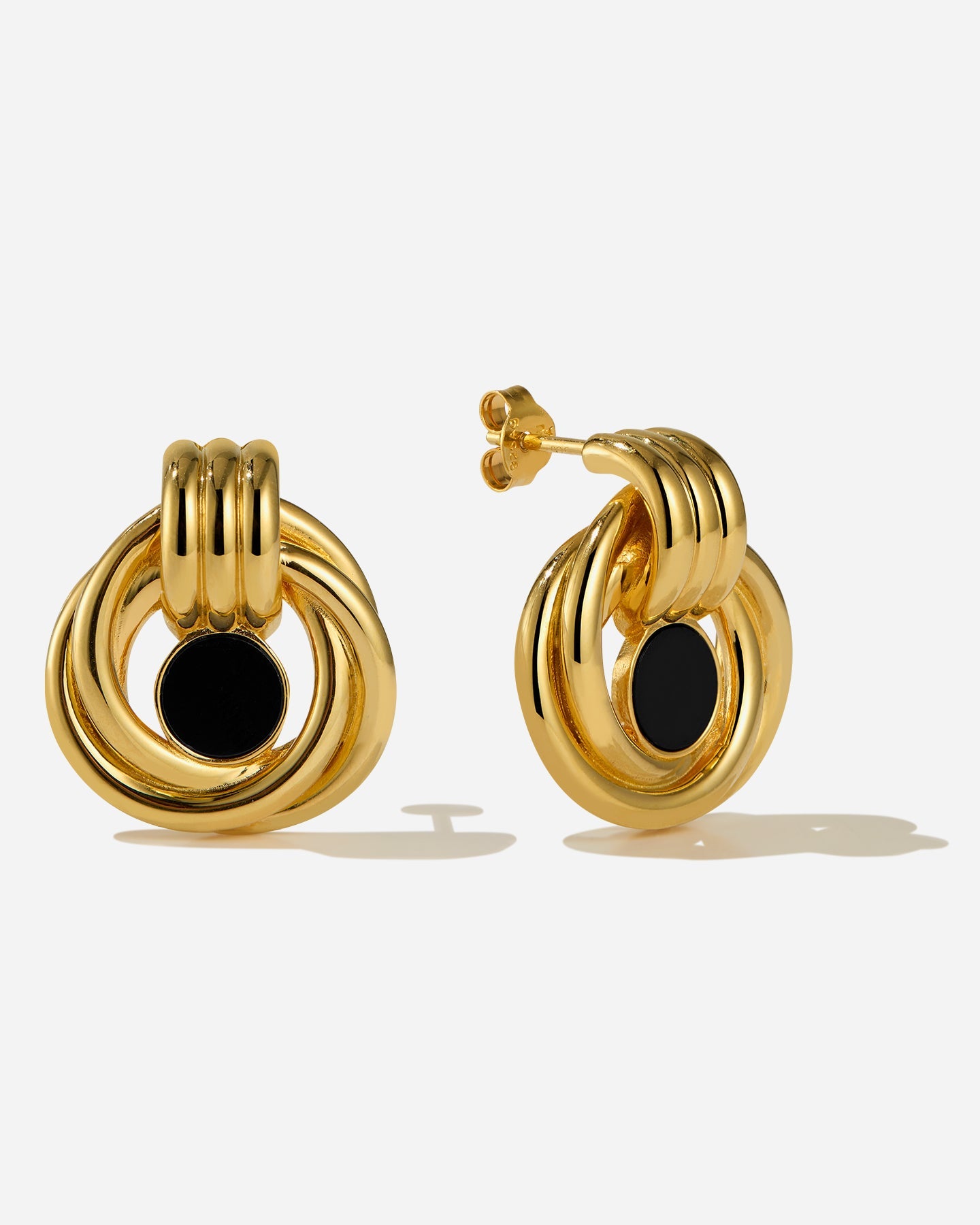 BRUNA The Label Earrings 18k Gold Vermeil / Black Onyx Tuscany Loop Onyx Earrings