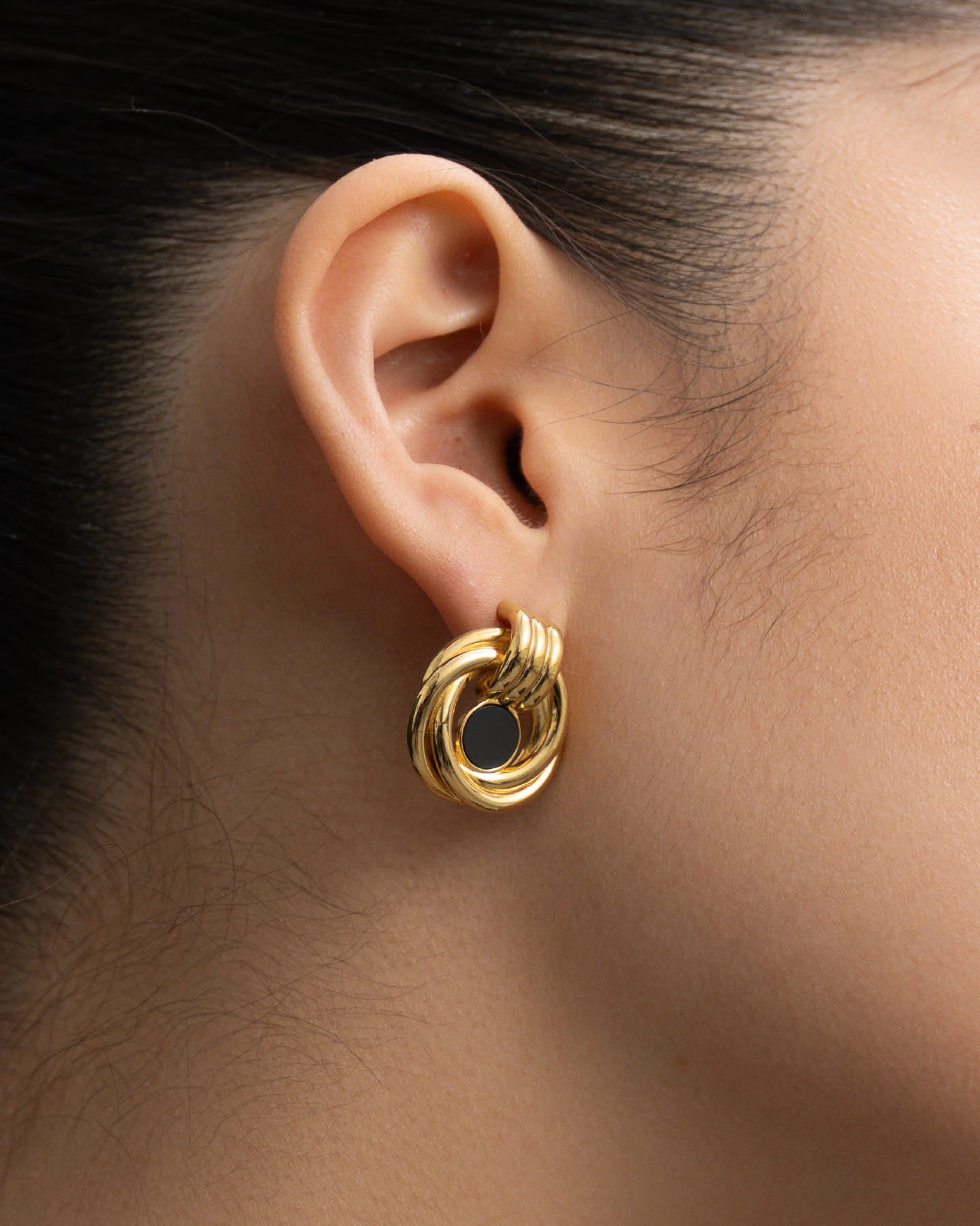 BRUNA The Label Earrings Tuscany Loop Onyx Earrings