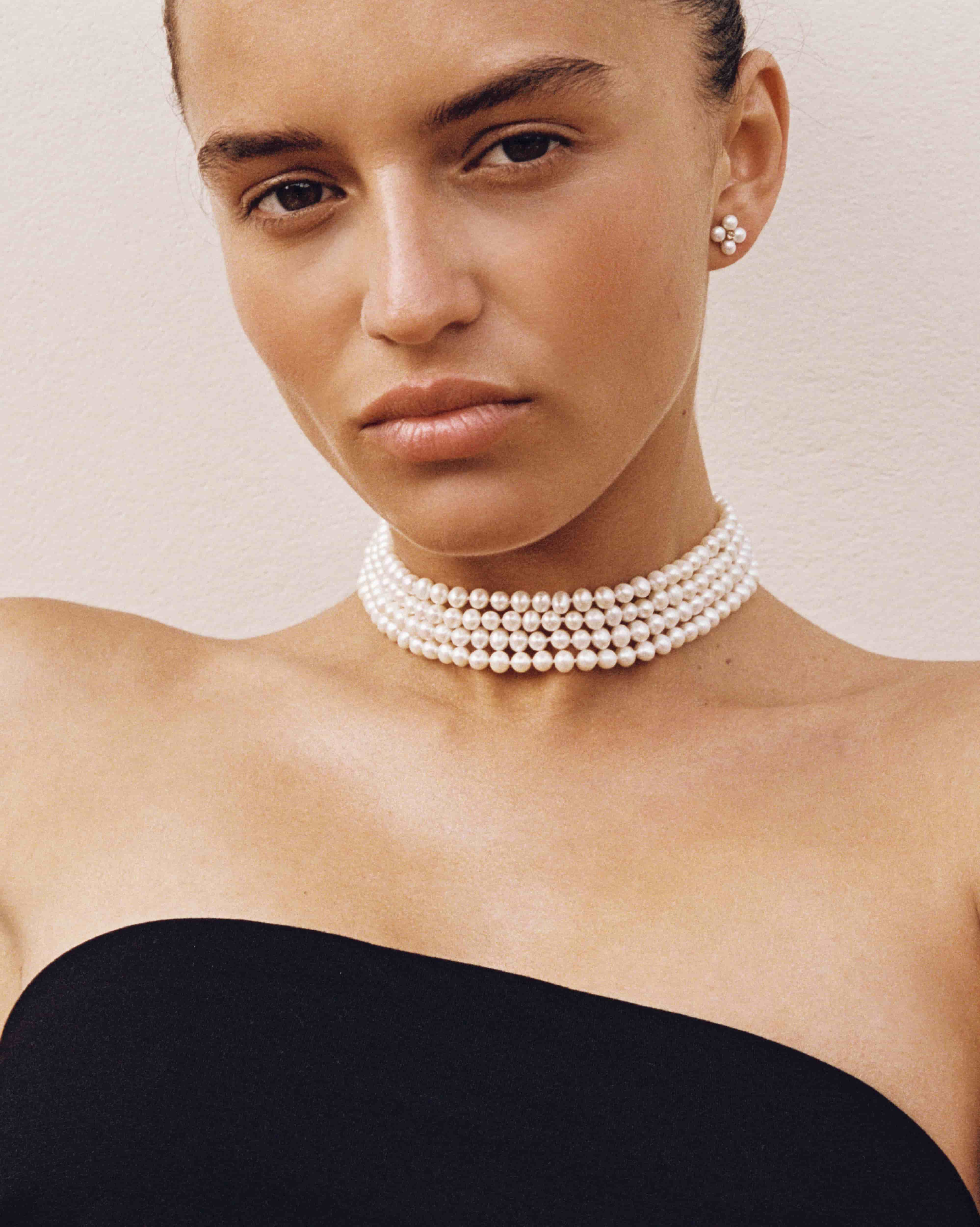 BRUNA The Label Necklace 18k Gold Vermeil / Perlen Valence Choker