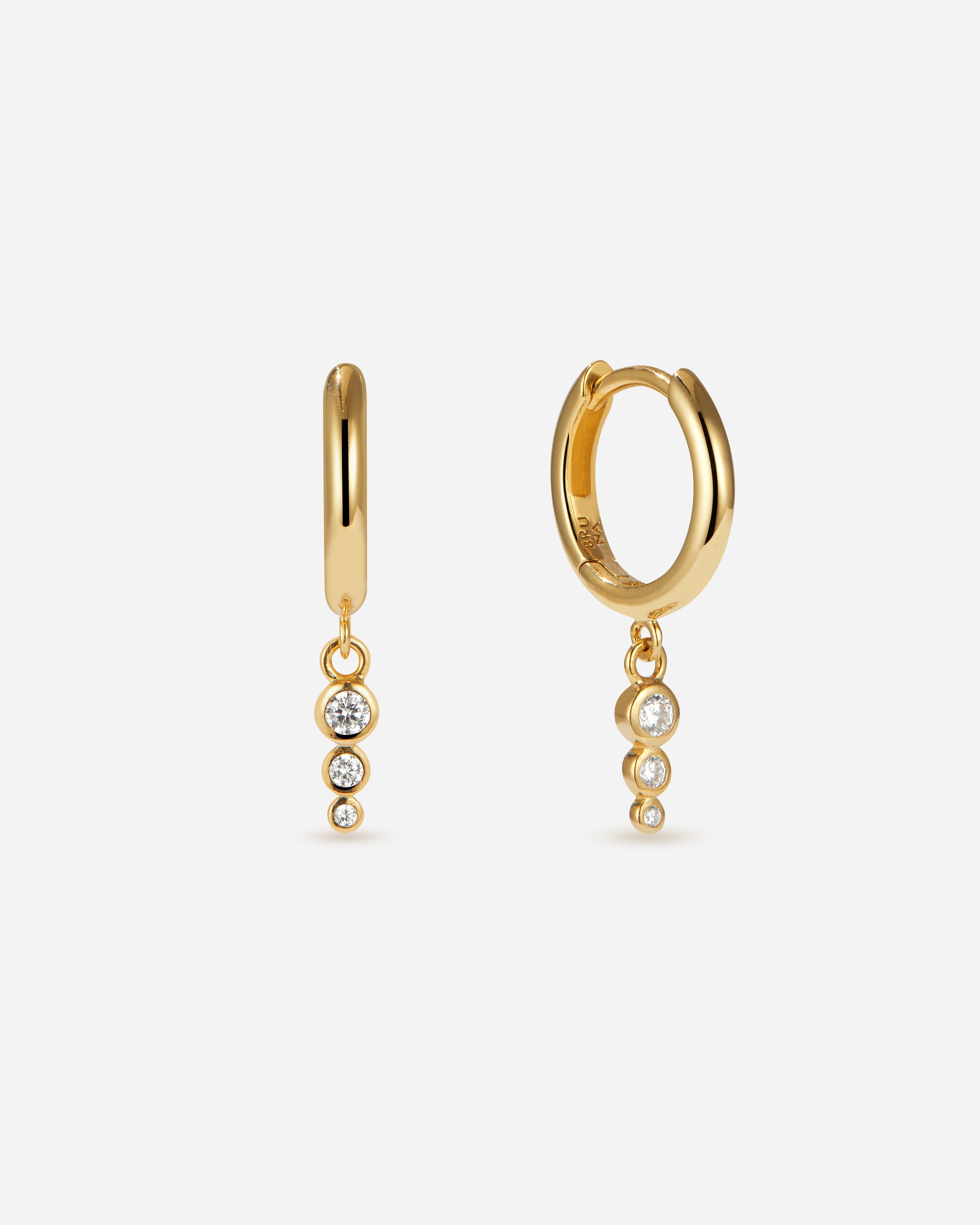 BRUNA The Label Earrings 14k Massivgold / Laborgezüchtete Diamanten Verdon Hoops