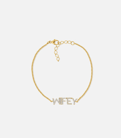 BRUNA The Label Bracelet 14k Massivgold / Laborgezüchtete Diamanten Wifey Bracelet