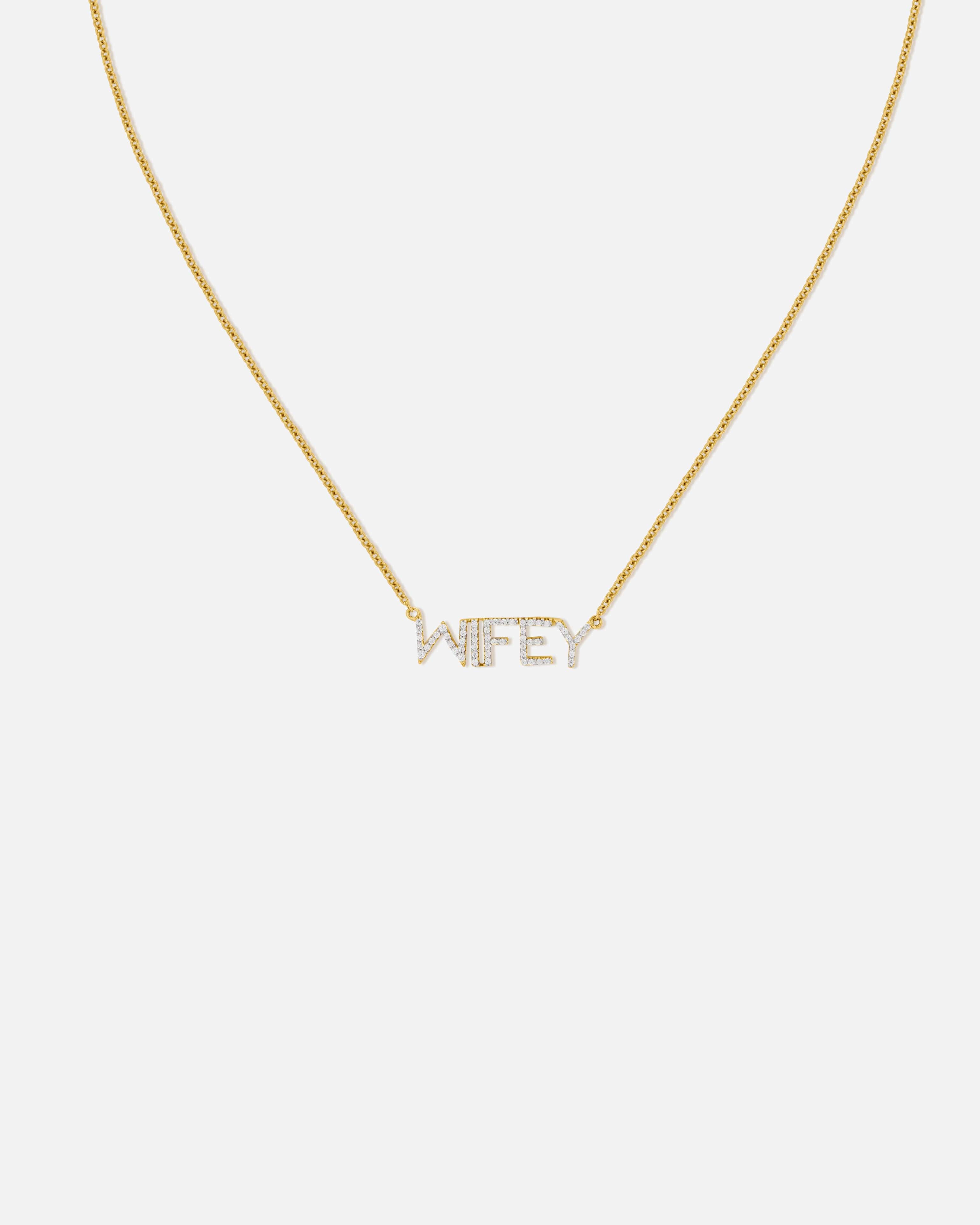 BRUNA The Label Necklace 14k Massivgold / Laborgezüchtete Diamanten Wifey Necklace