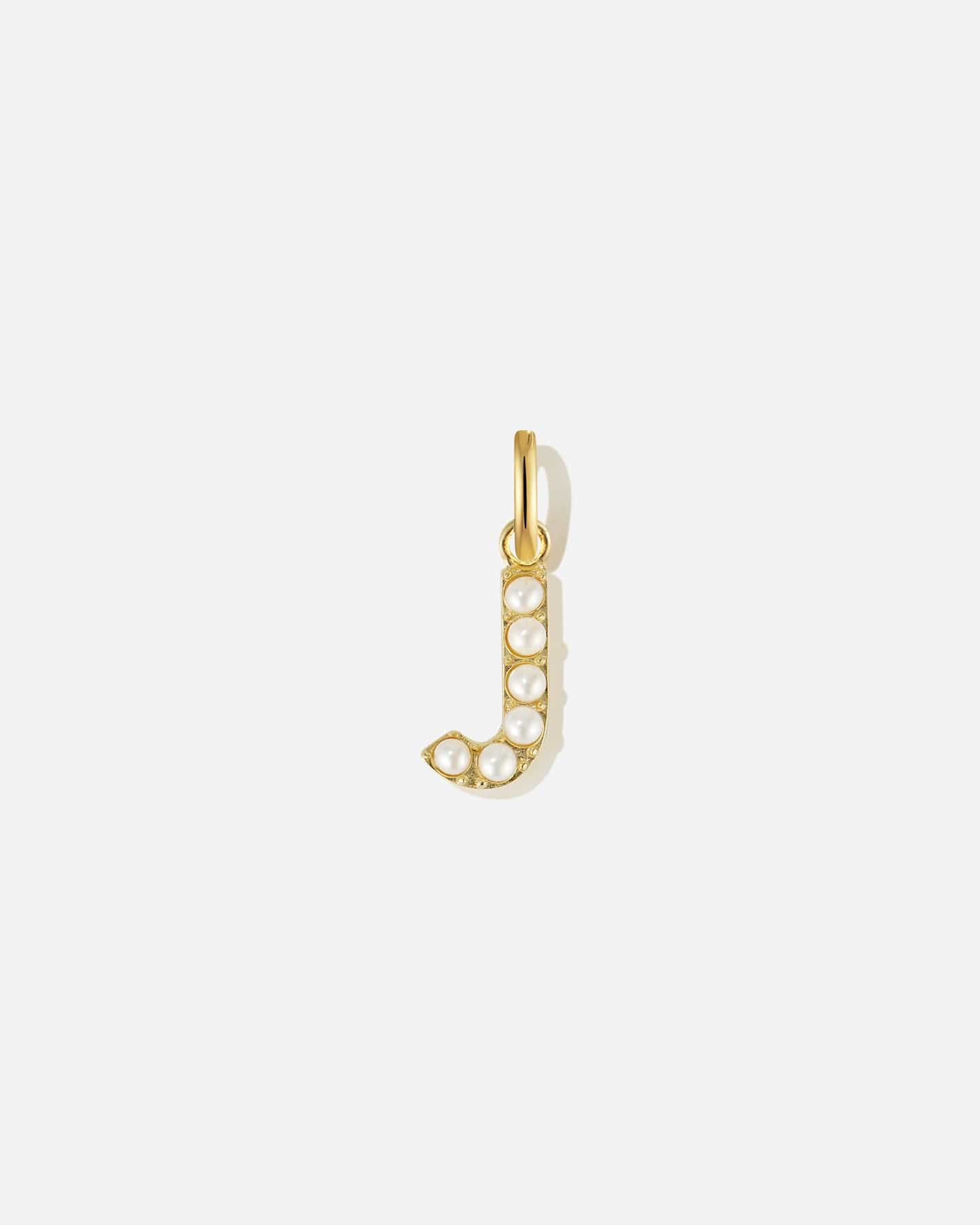 BRUNA The Label Charm J / 18k Gold Vermeil / Perlen Pearl Letter Charm