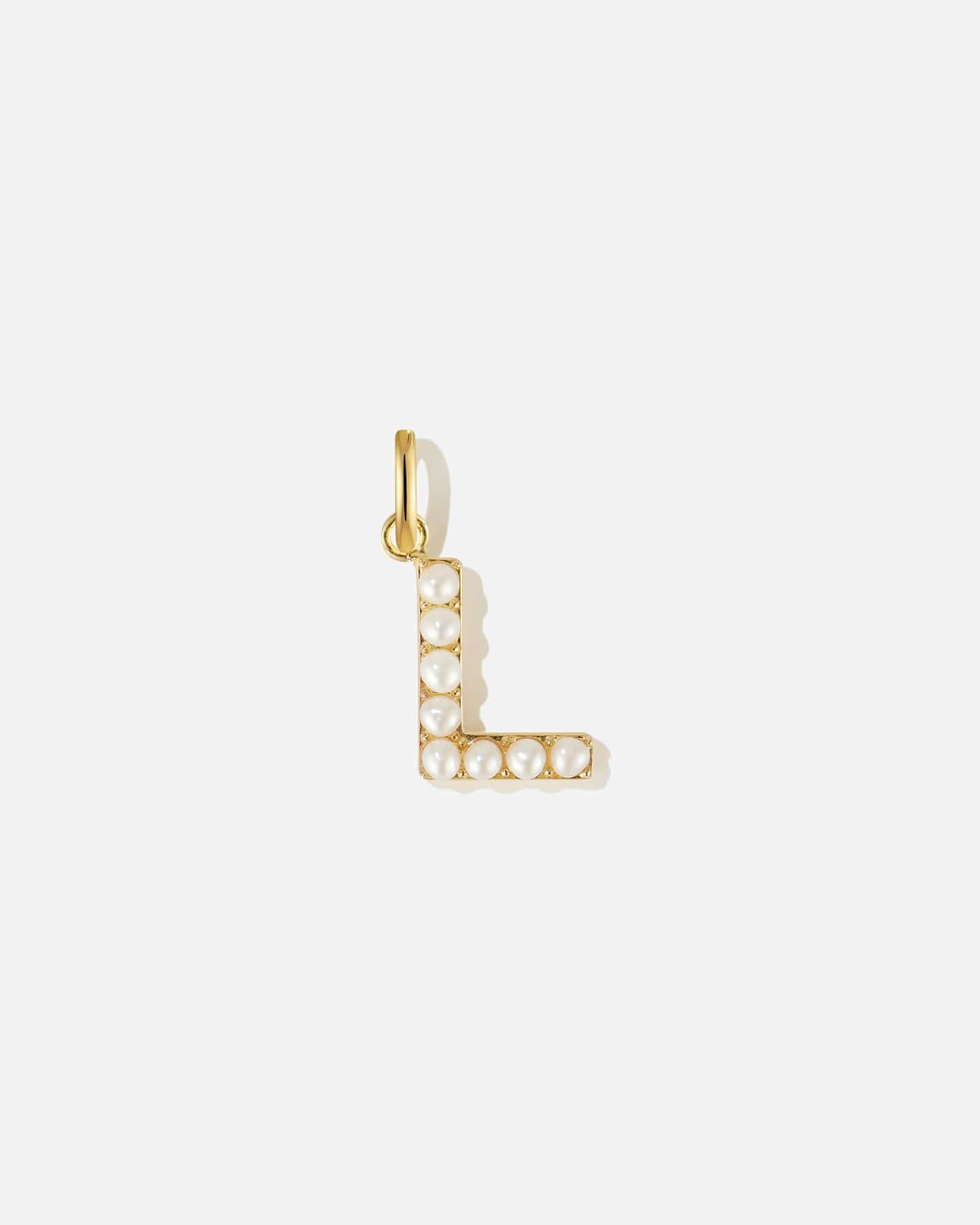 BRUNA The Label Charm L / 18k Gold Vermeil / Perlen Pearl Letter Charm