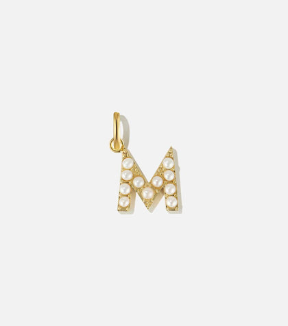 BRUNA The Label Charm M / 18k Gold Vermeil / Perlen Pearl Letter Charm