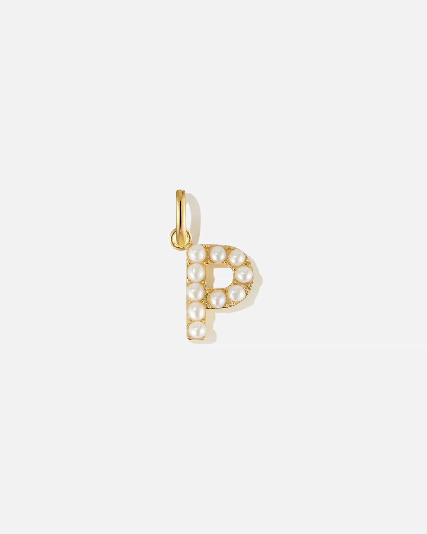 BRUNA The Label Charm P / 18k Gold Vermeil / Perlen Pearl Letter Charm